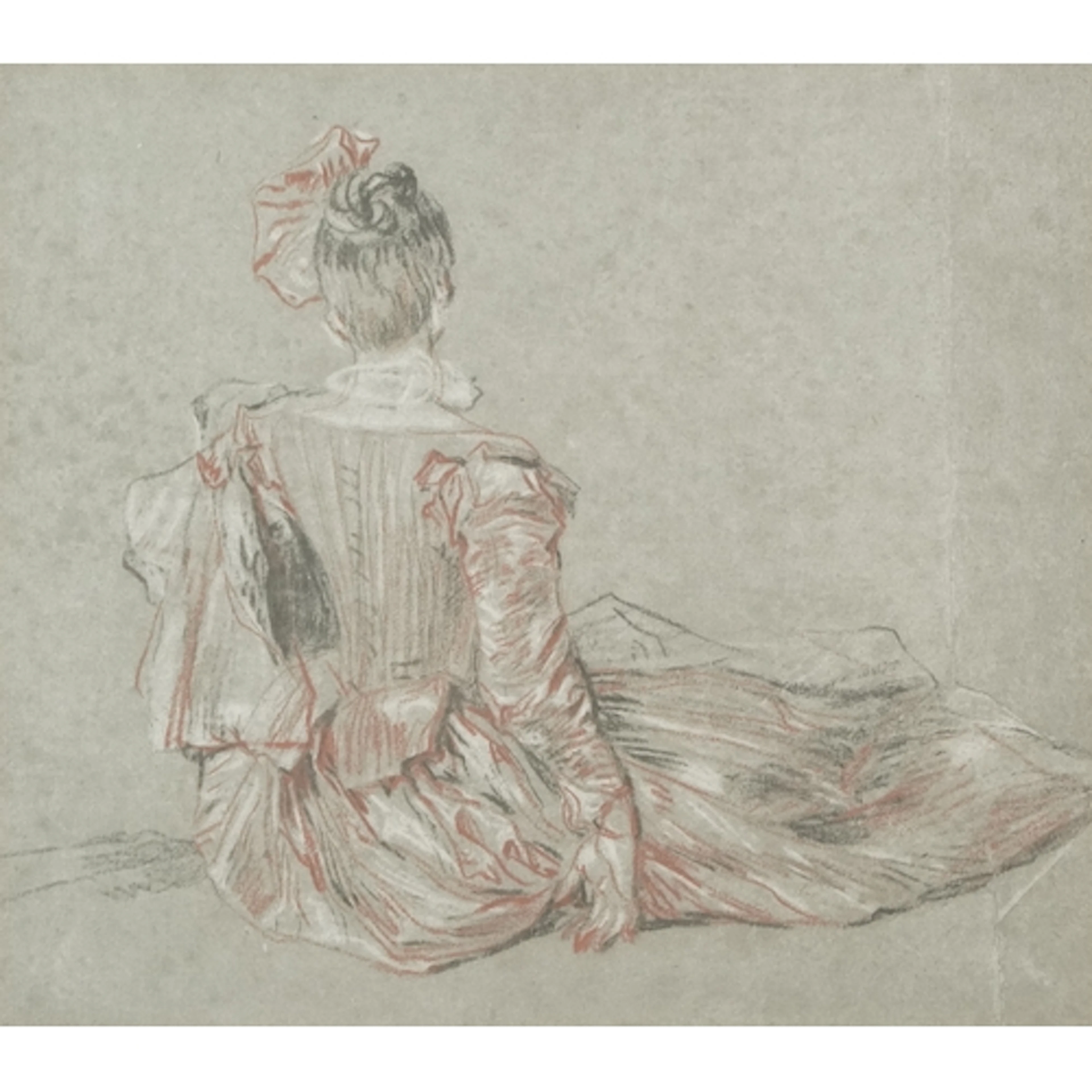 Antoine Watteau - Woman sitting on the ground... a Quintessa...