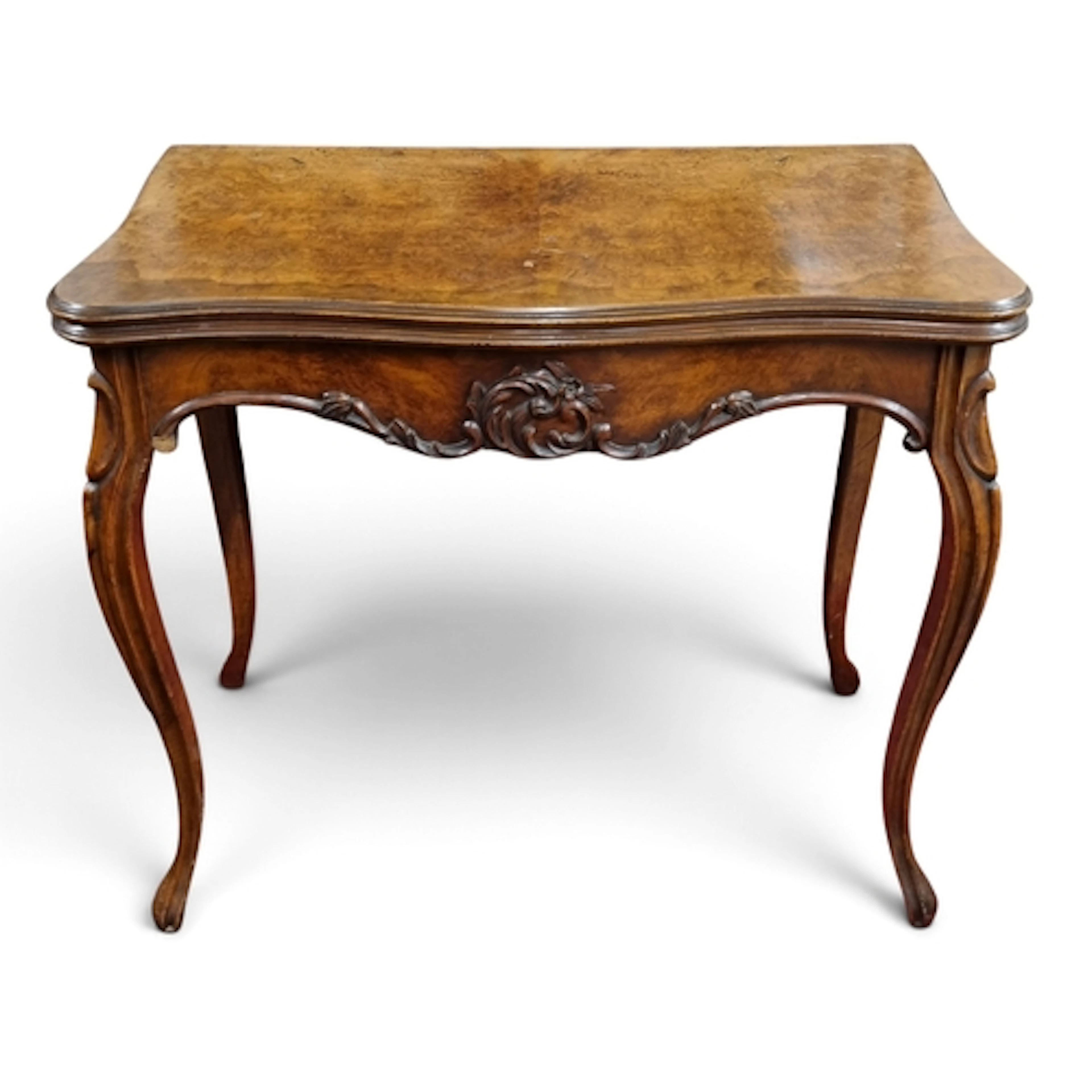 A 19th Century Walnut and Burr Walnut fold over Card Table o...