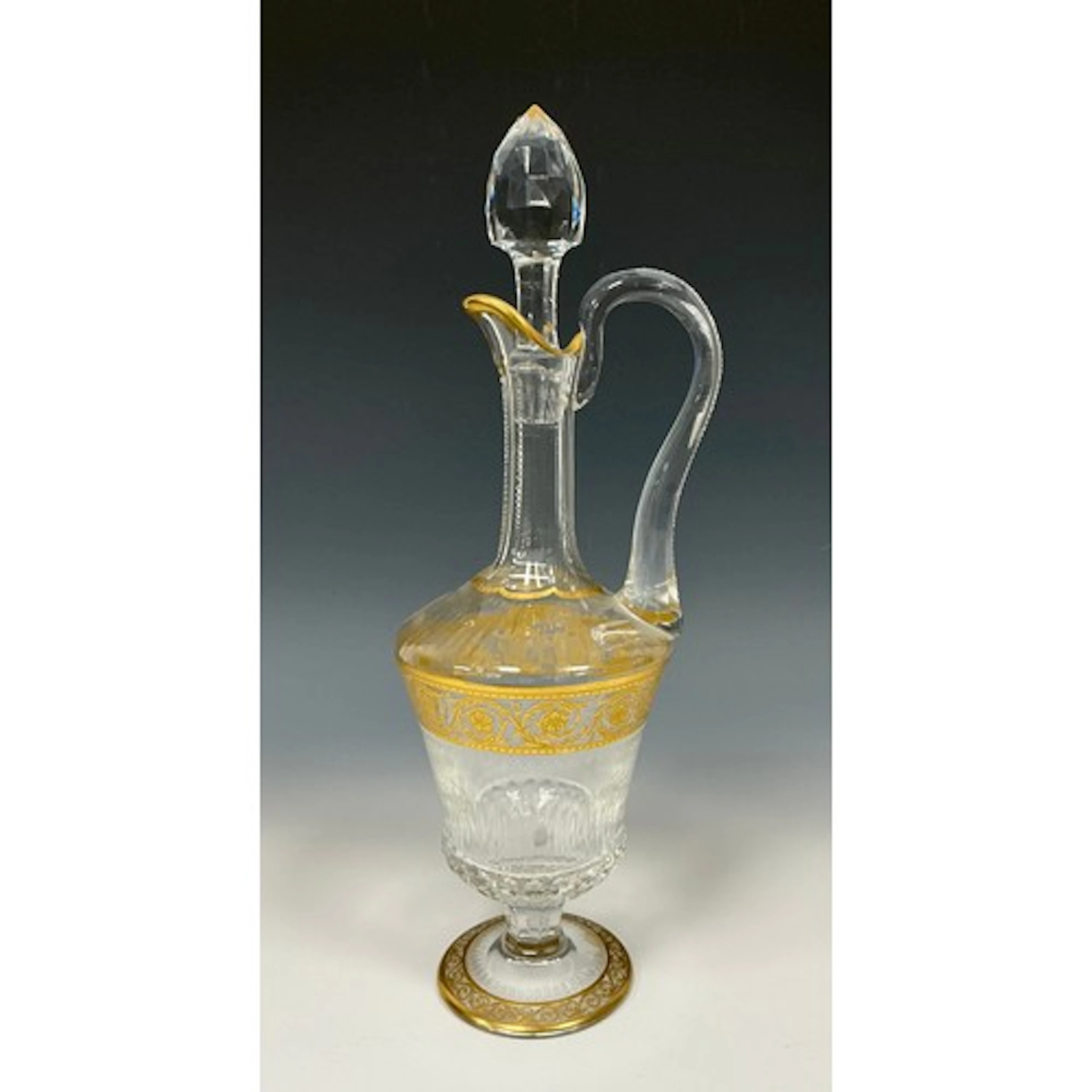 A St Louis Thistle pattern crystal glass claret jug/ewer, gi...