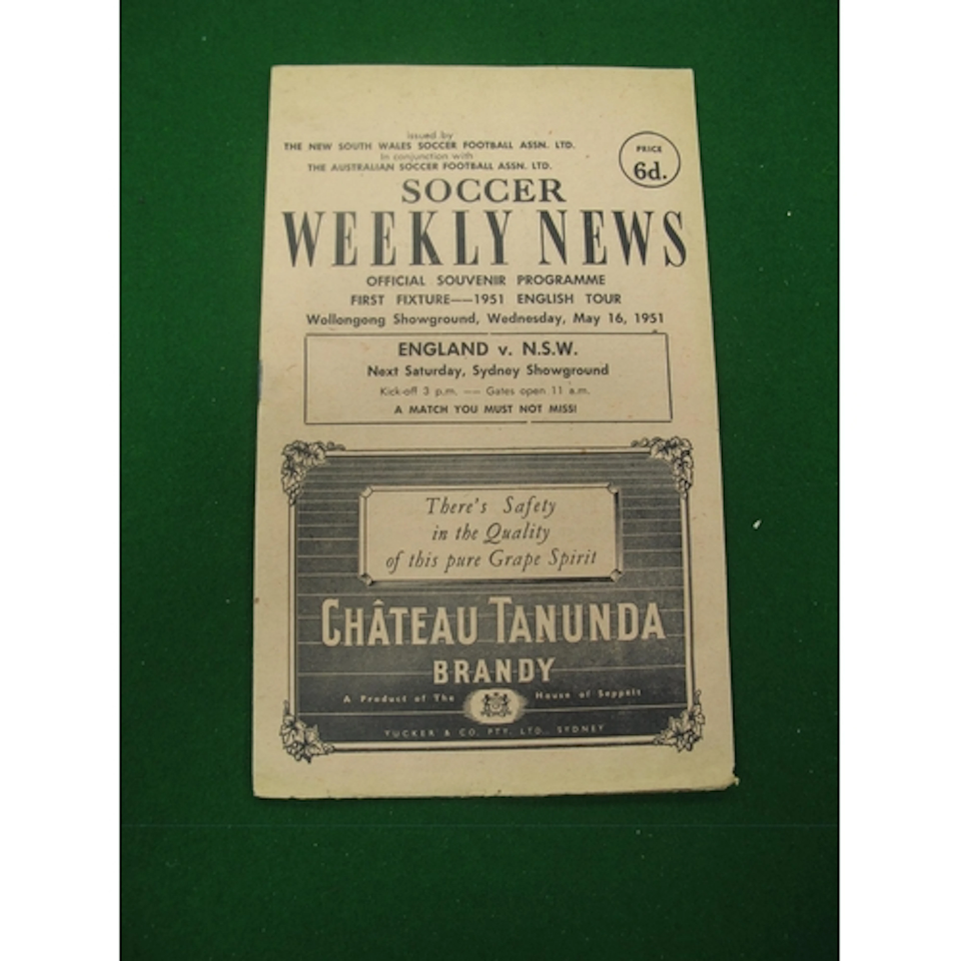 1951 England Football Tour to Australia, Soccer Weekly News ...