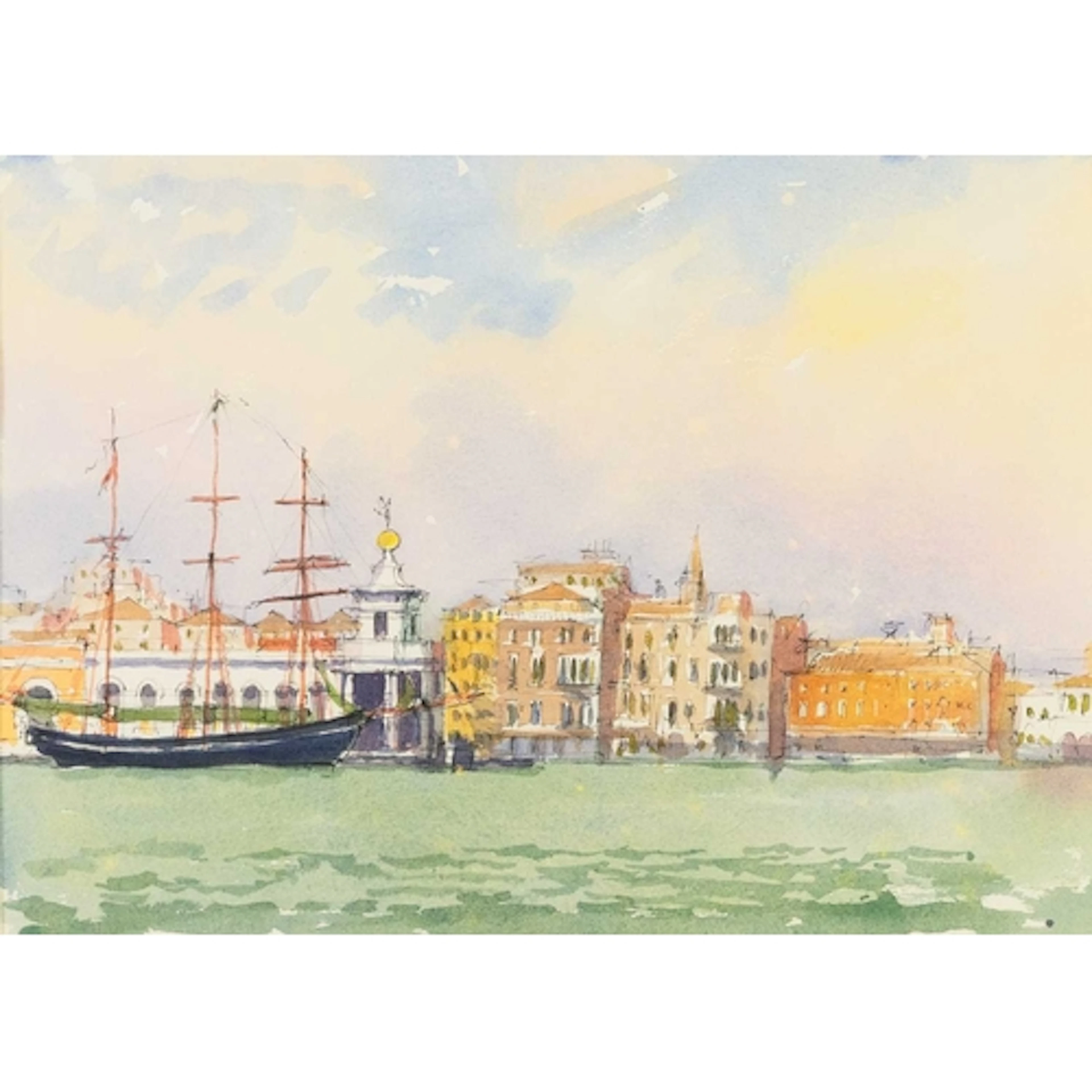 § John MILLER (1931-2002) The Amergio Vespucci in Venice Bas...