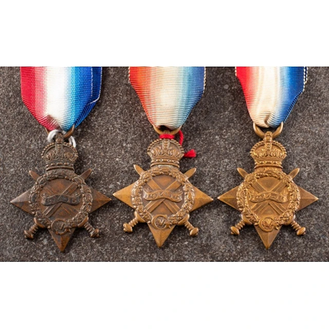 Three 1914-15 Stars '159992 T Sullivan RN' 'J 5103 W R Osbo...