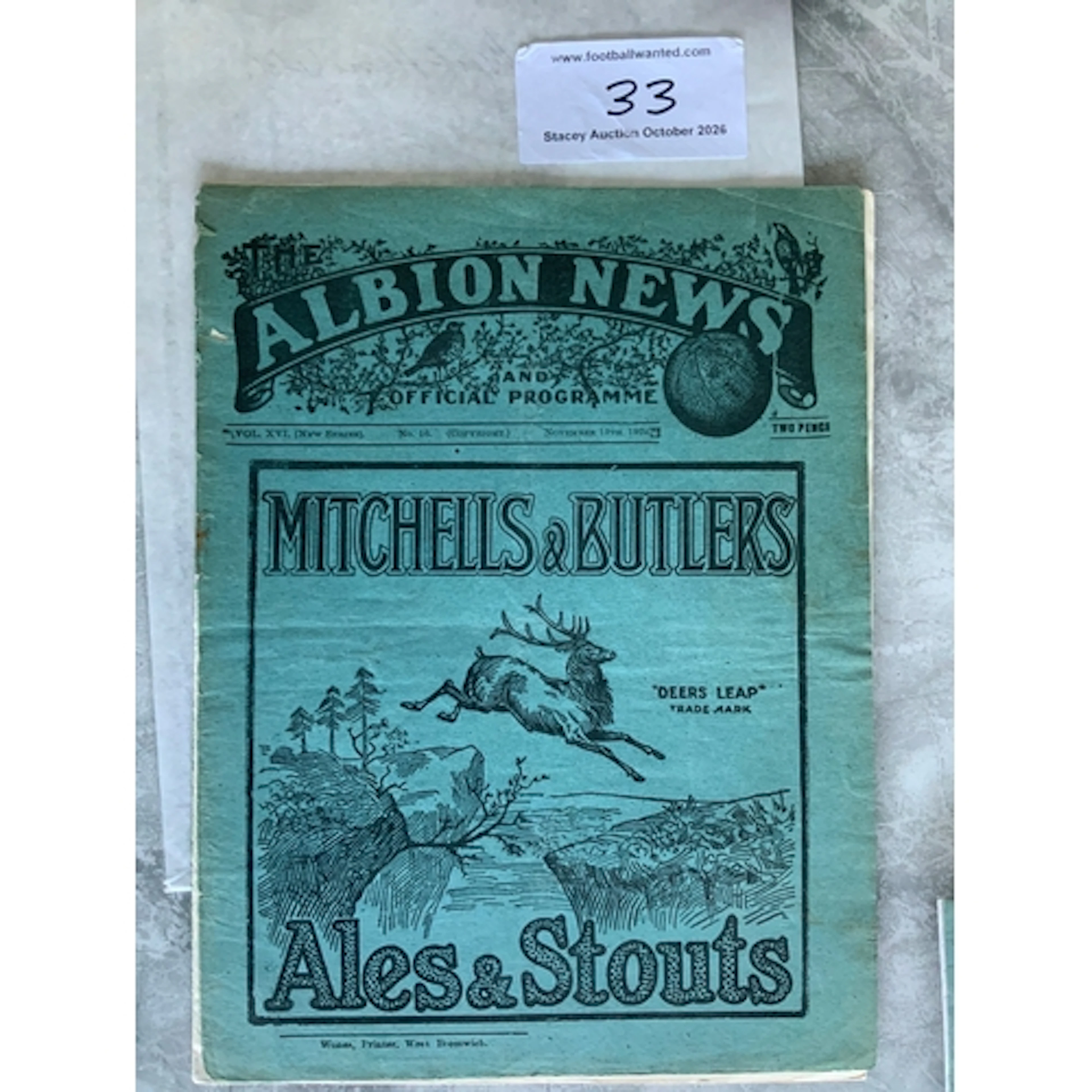 1924 - 1925 West Brom v West Ham Football Programme: Divisio...