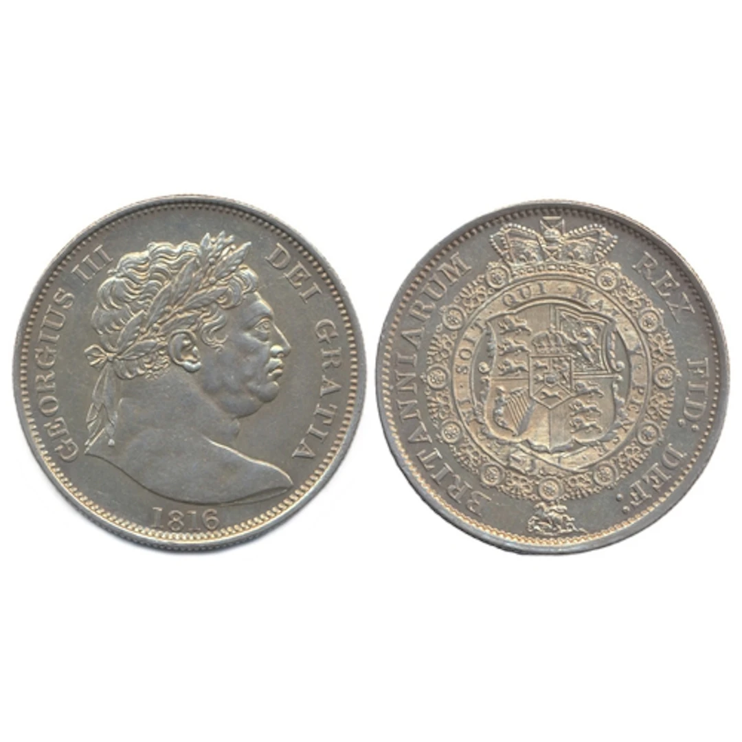 1816 half crown near extremely fine. (Y)
