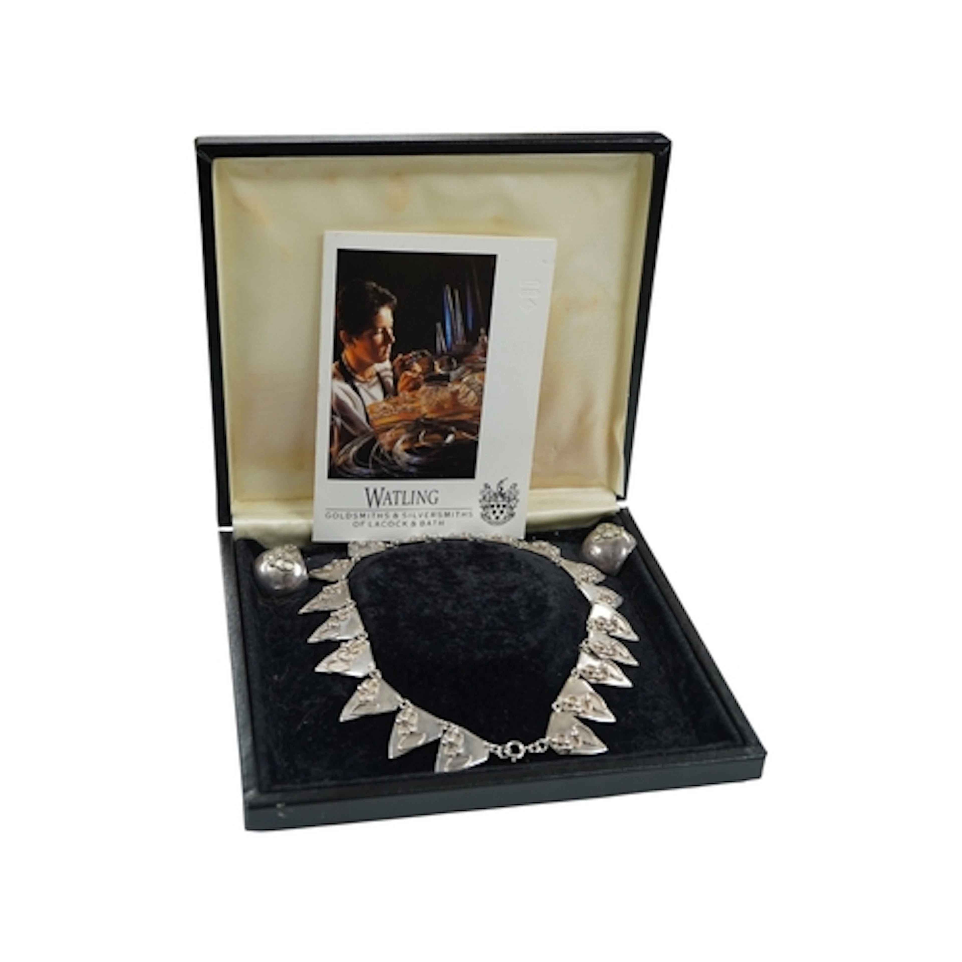 A late 20th century Jane M. Watling silver fringe necklace, ...