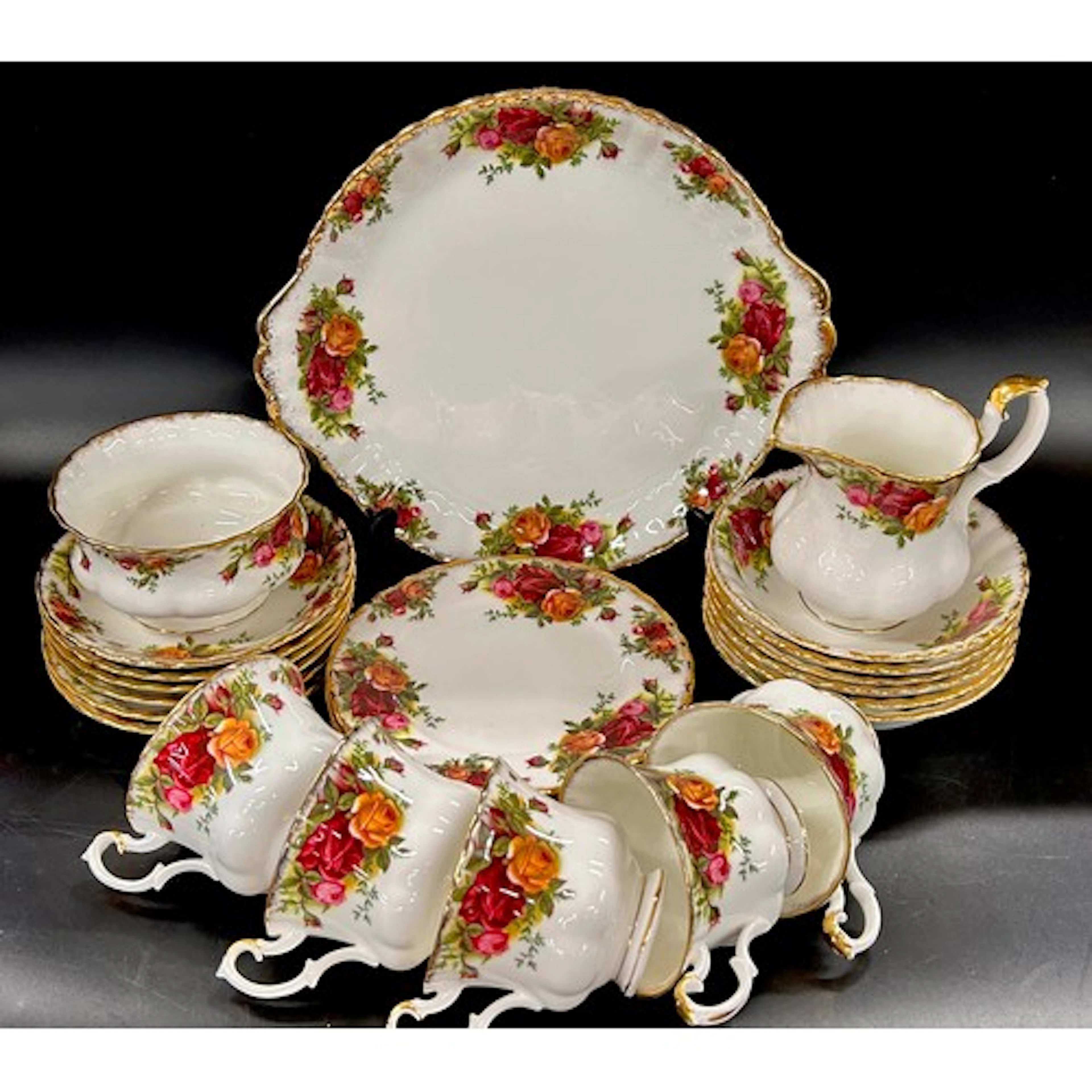 A Royal Albert Country Roses part tea service comprising of ...