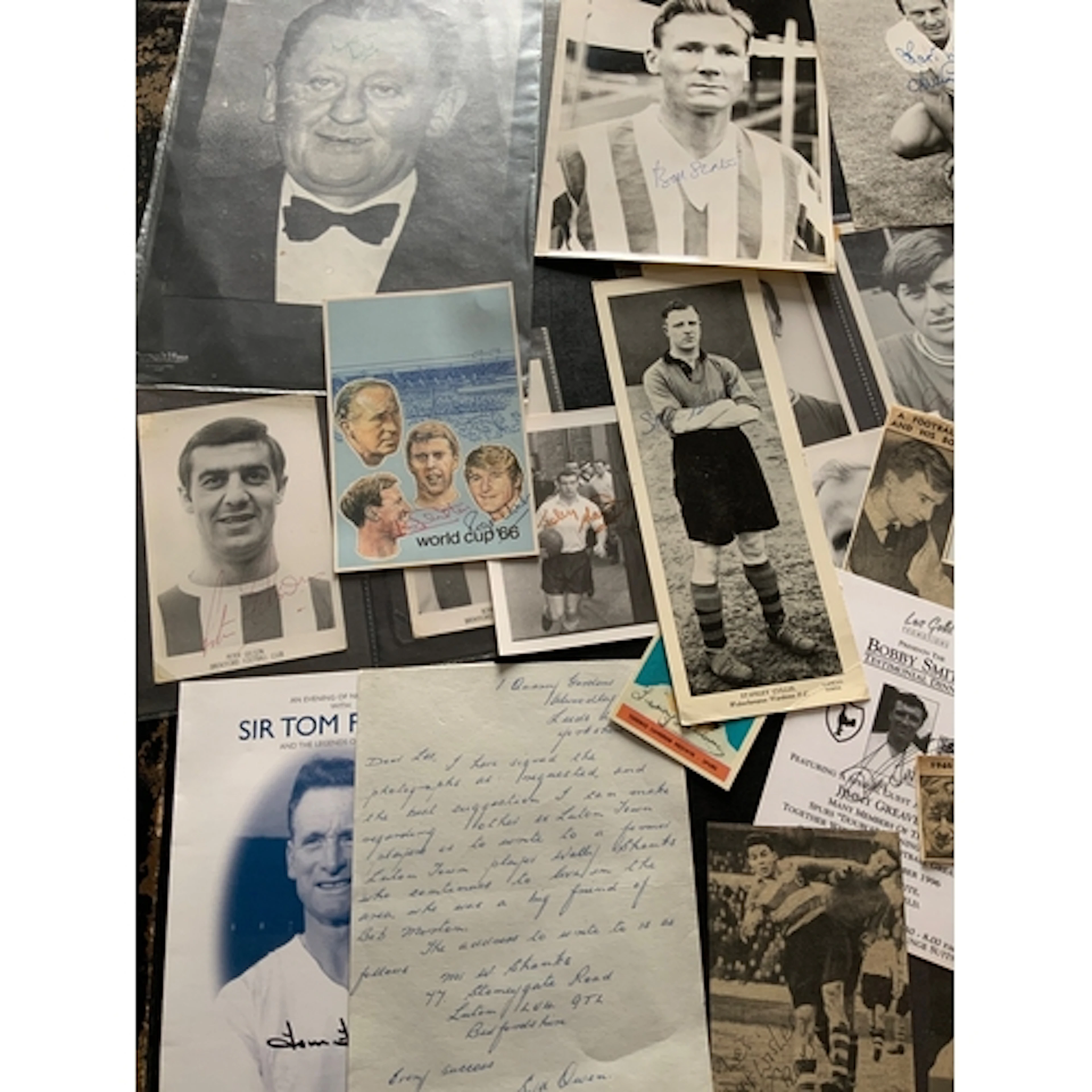 Football Autographs: Includes letter from Syd Owen, Menu by ...