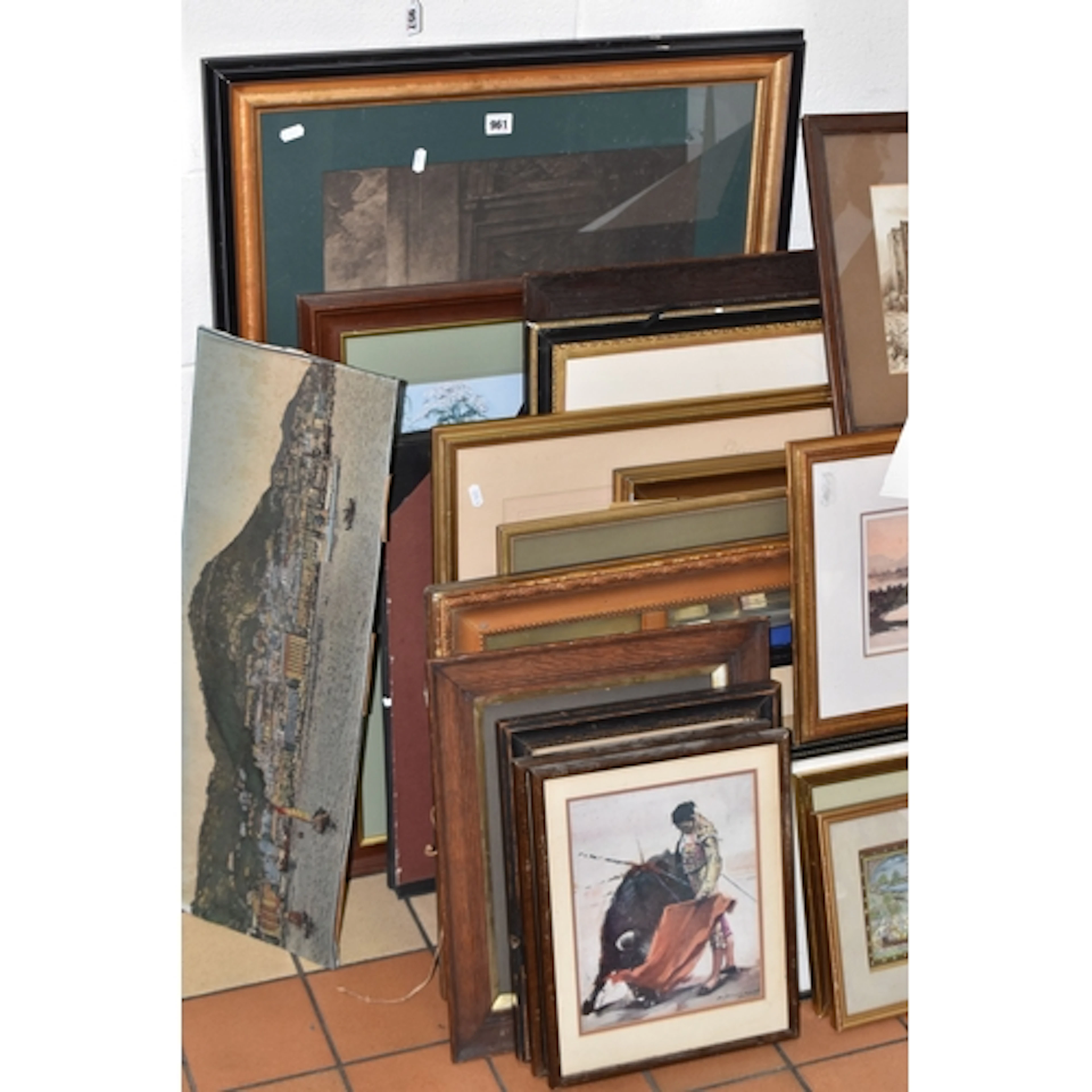 A QUANTITY OF PICTURES AND PRINTS ETC, to include two David ...