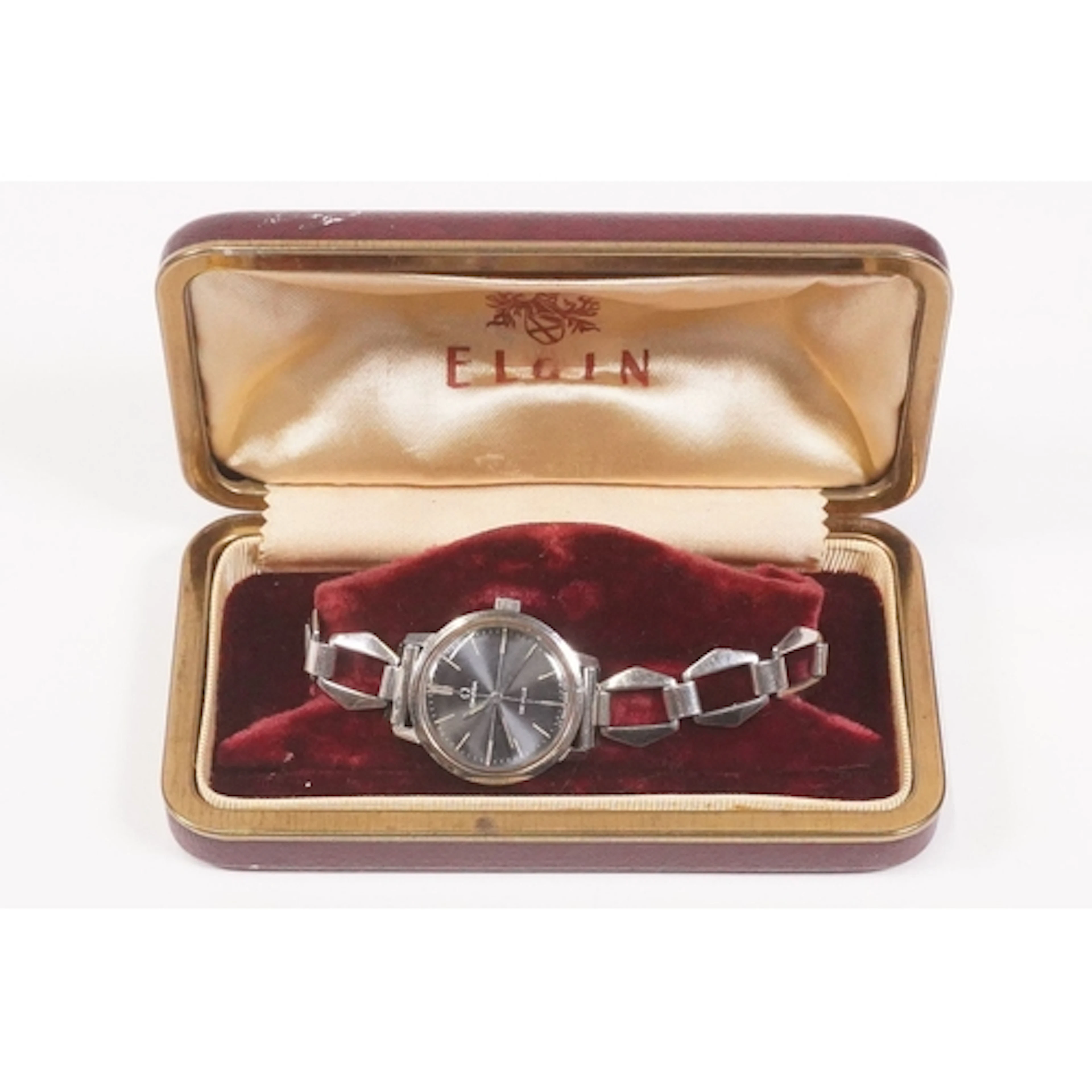 Omega 'De Ville' watch with stainless steel link strap, back...