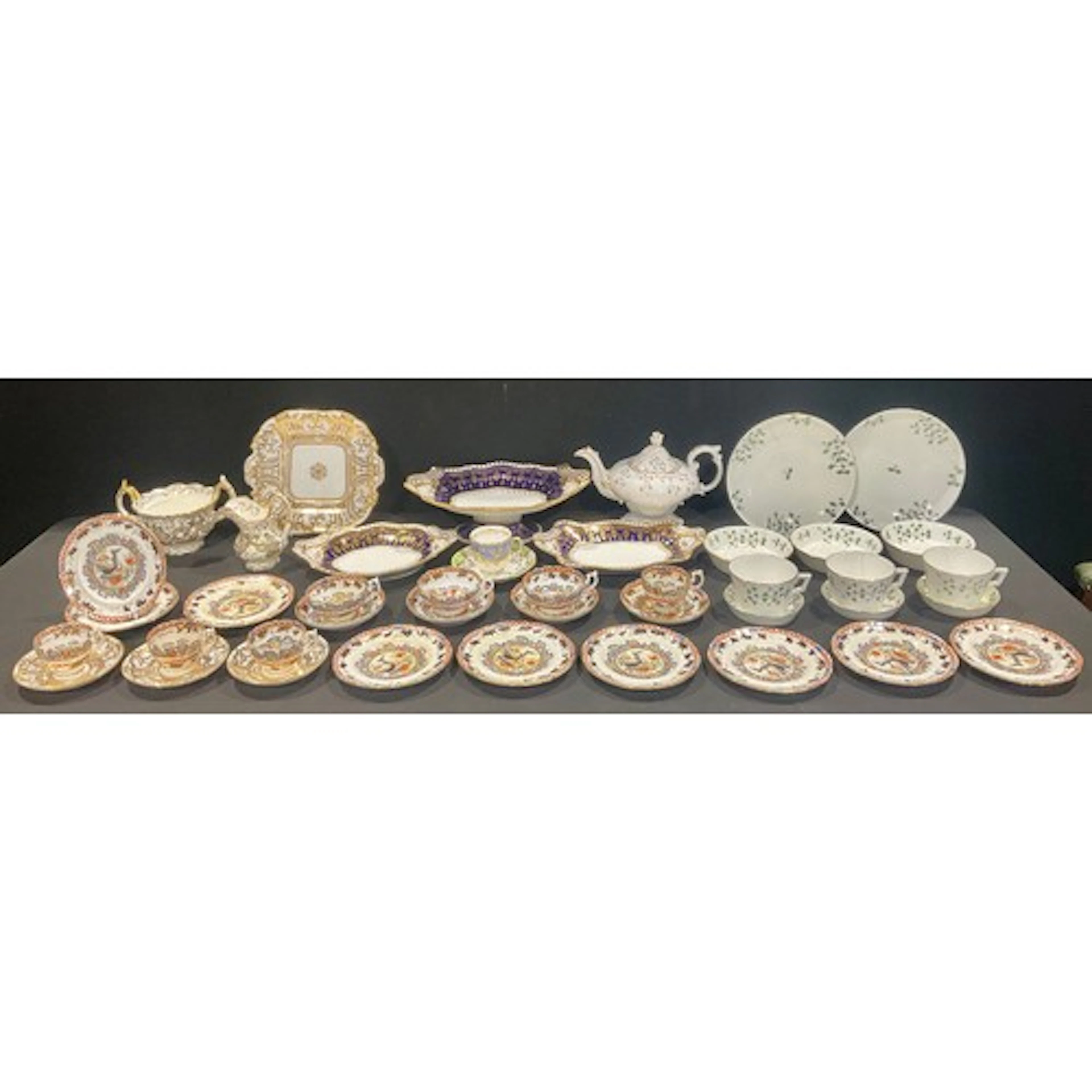 English Porcelain - early 19th century Spode dessert dishes;...