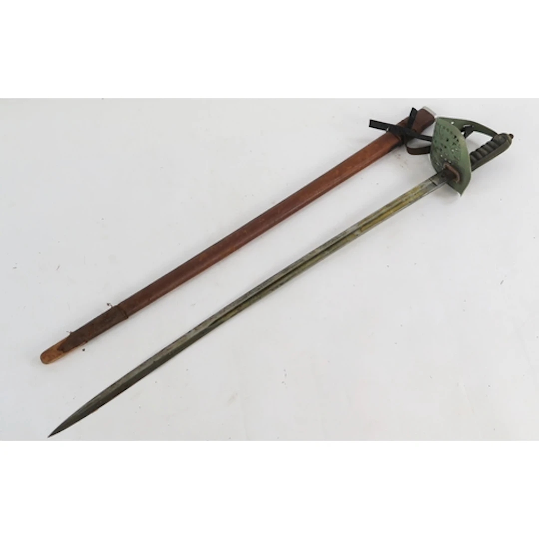 A George V Officer's sword, the 80cm fullered blade with etc...
