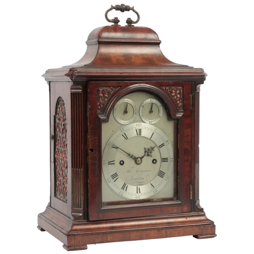 A George III mahogany double fusee eight day bracket clock, ...