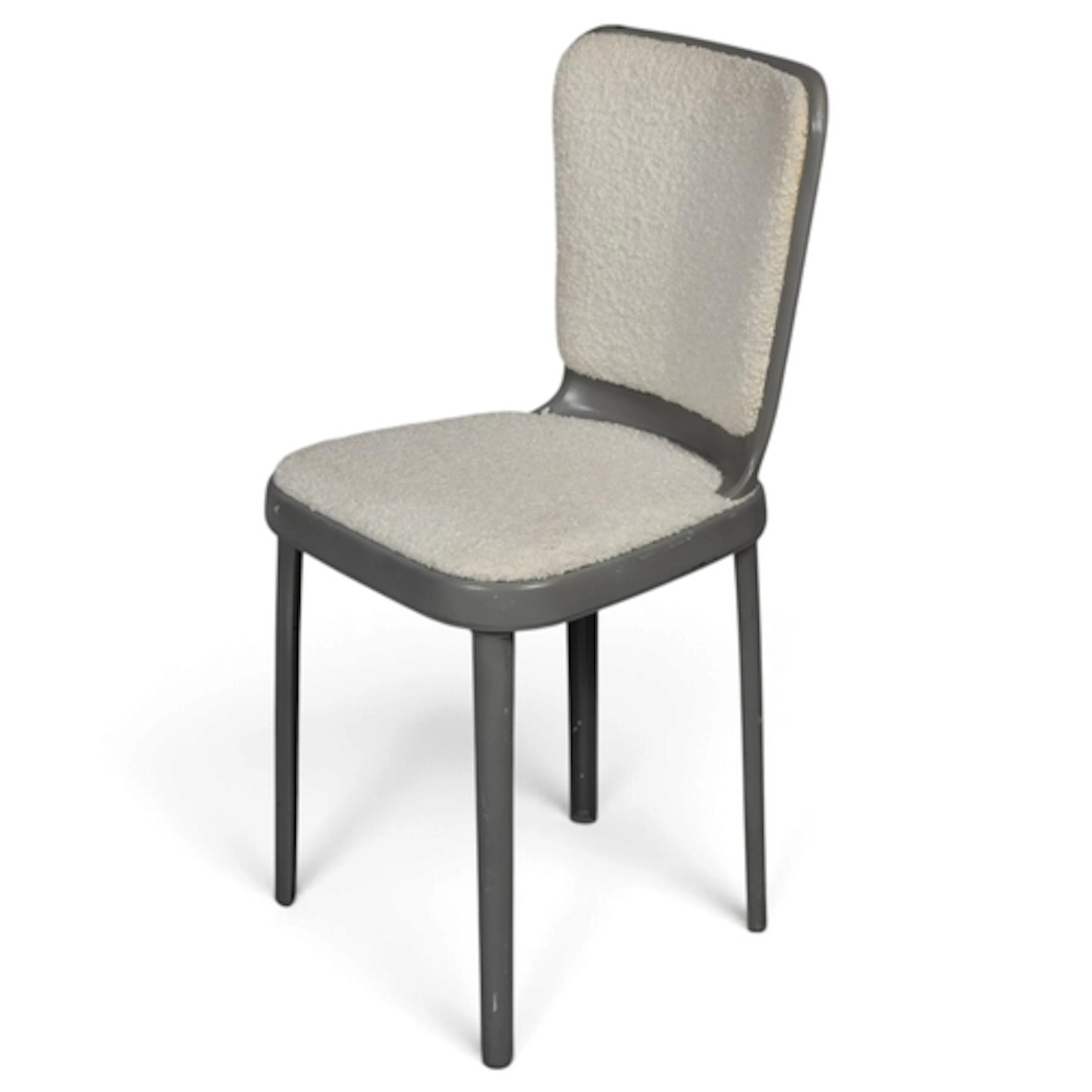 A 1940s/50s' aircraft aluminium chair with later wool covere...