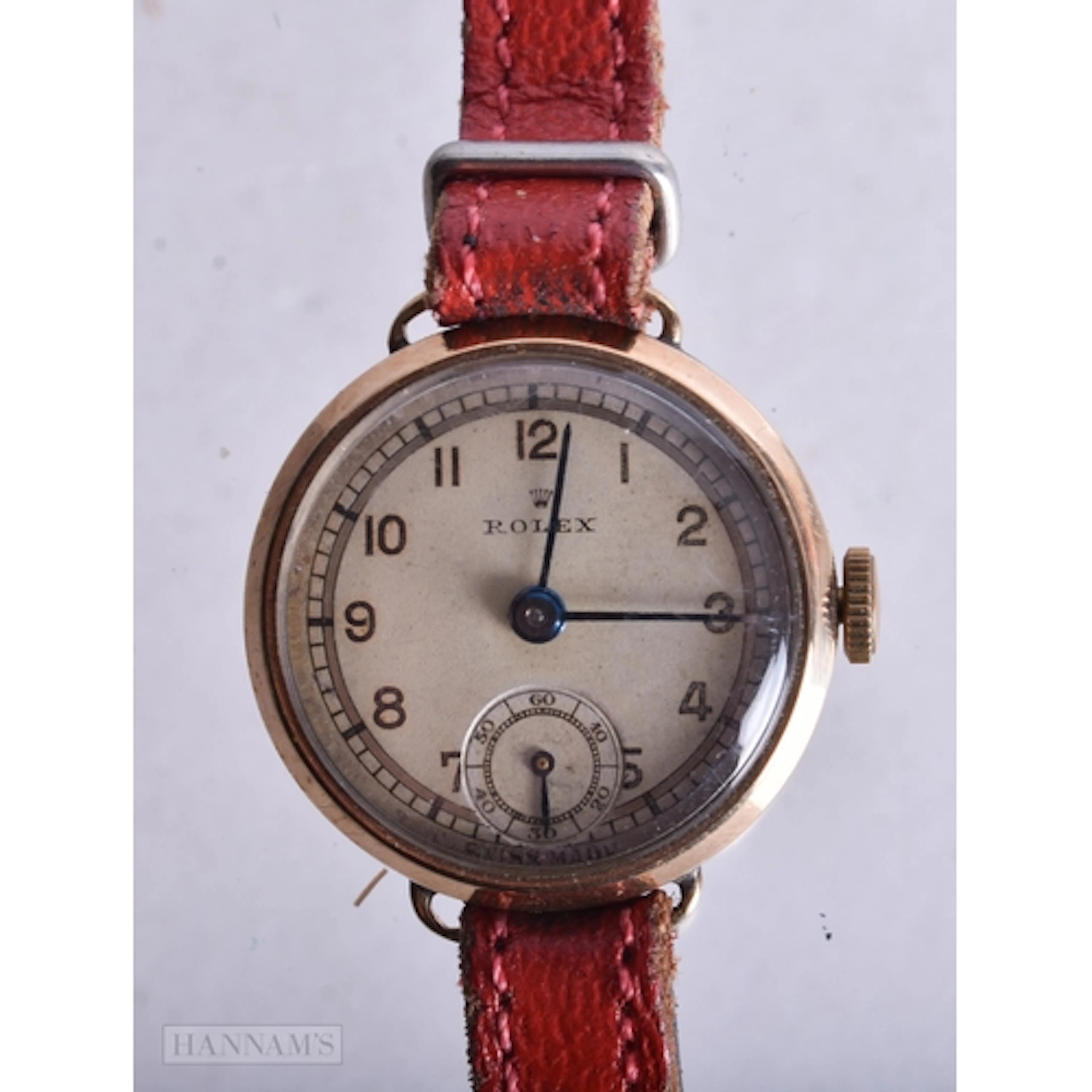 A VINTAGE ROLEX WRIST WATCH. Running. 2 cm wide.