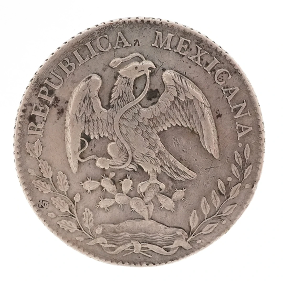 Mexico 1877 silver 8 reales, Mexico City mint mark, milled s...