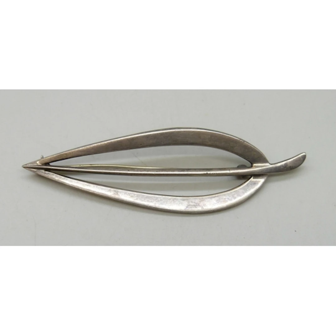 Just Andersen, a large Danish silver leaf design brooch, no....