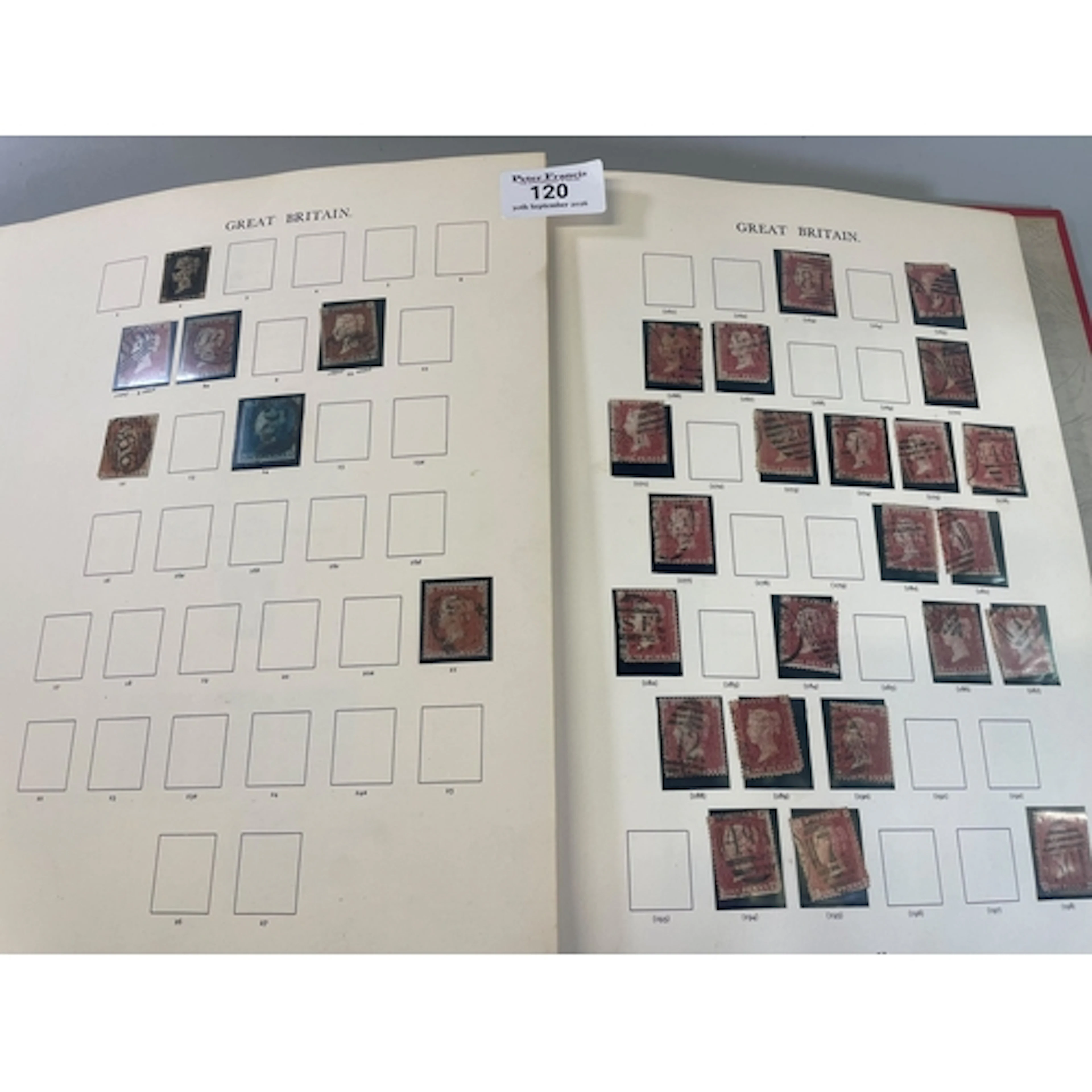 Great Britain mint and used collection of stamps in red Wind...