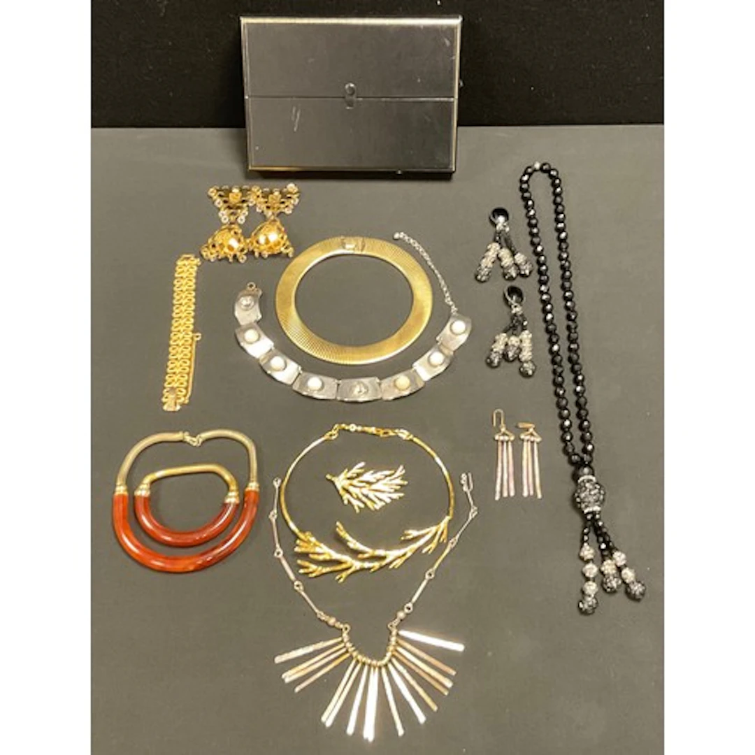Jewellery - a retro brutalist silver and burnished metal fri...