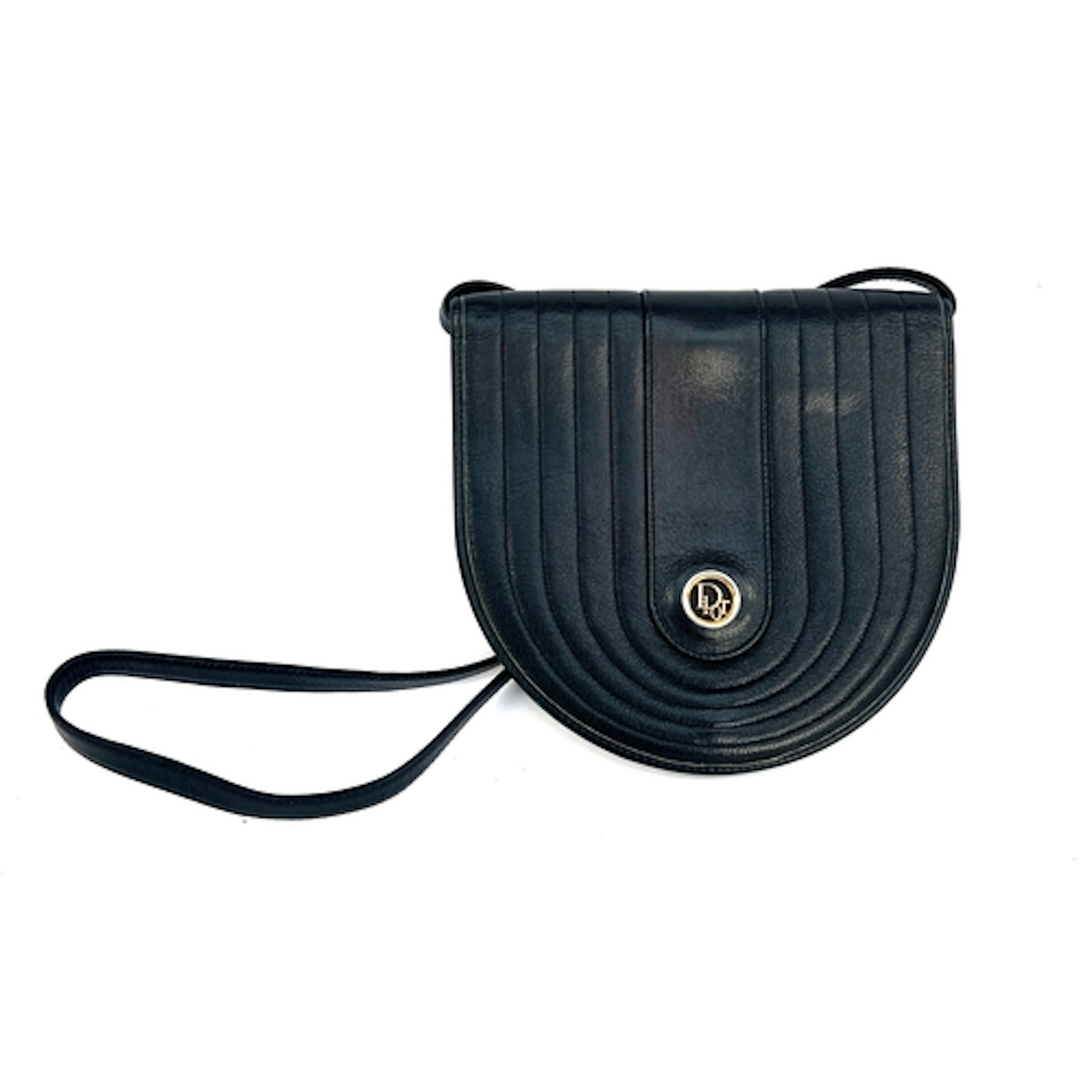 A Christian Dior 'Besace' black leather crossbody bag, 21cmW