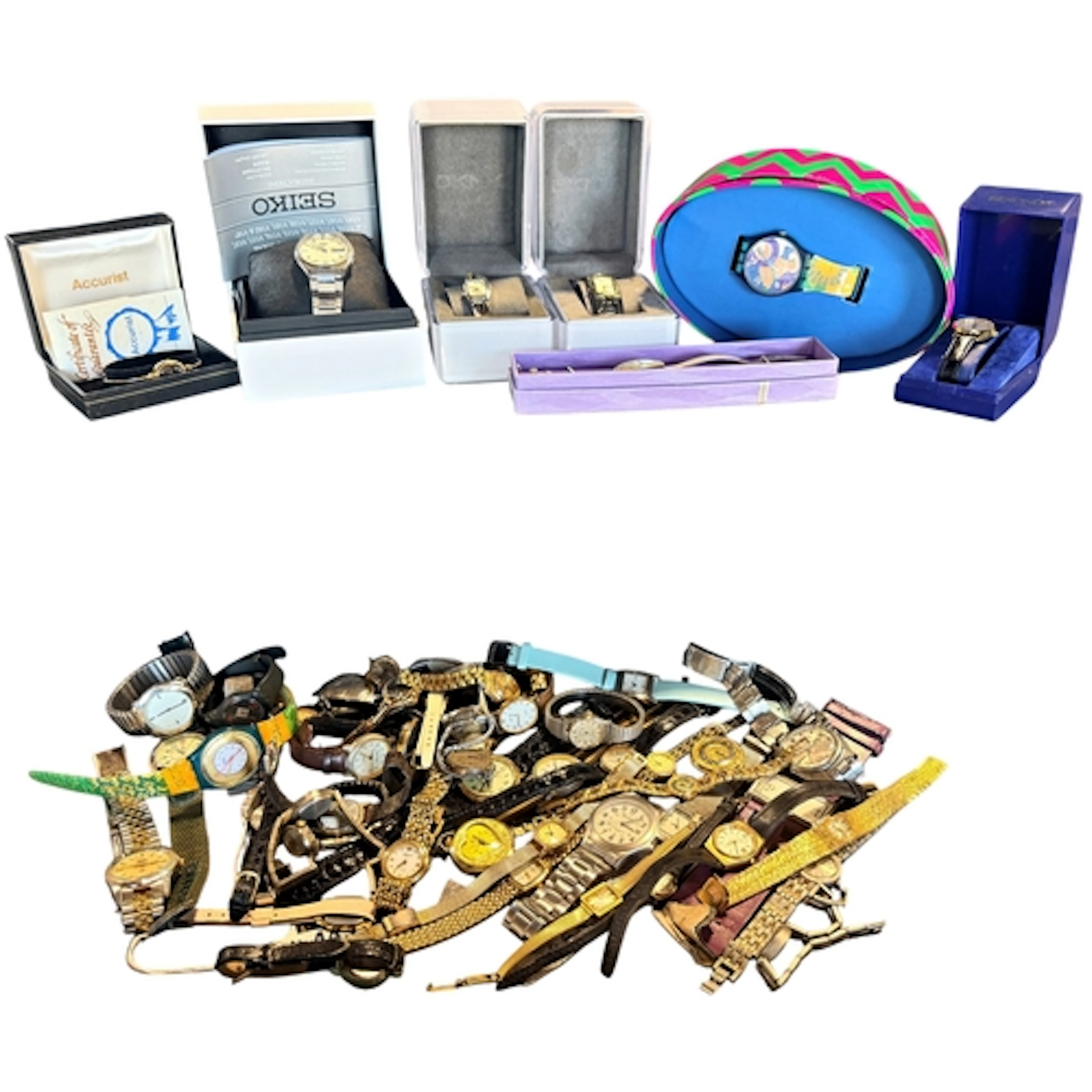 A large collection of various wristwatches, to include a lad...