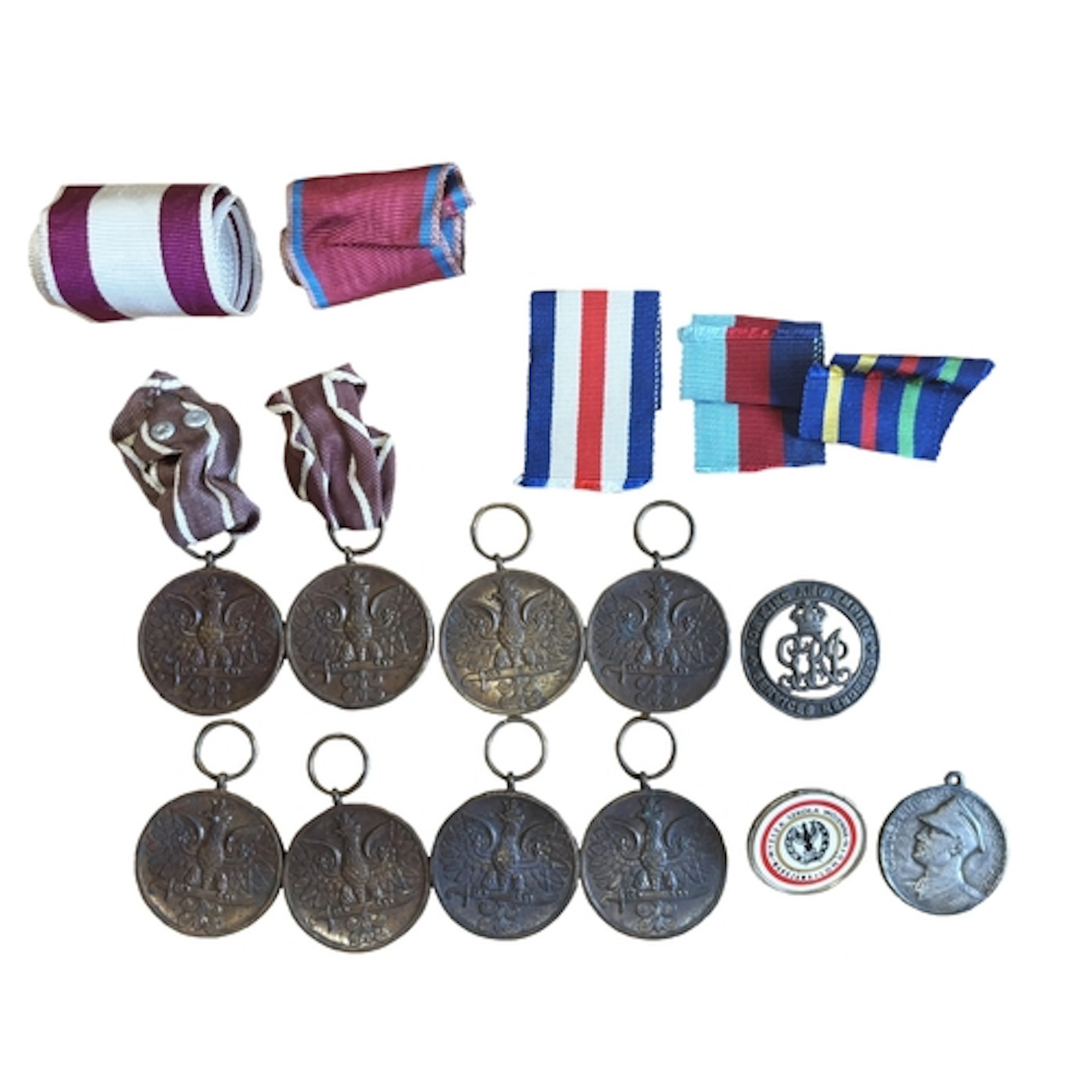 Poland. Range of medals with:- 1. WWII War Medal inscribed ...