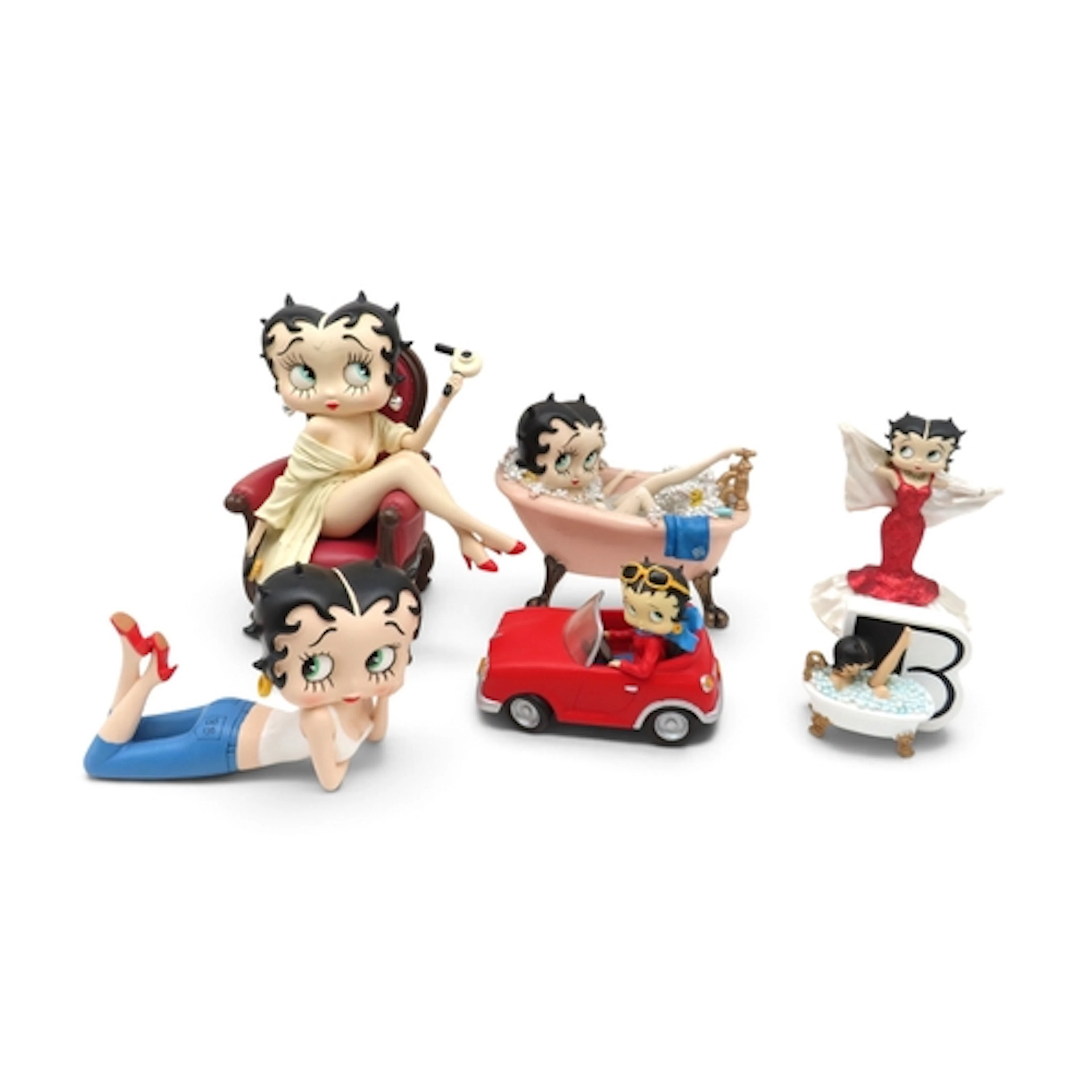 Five Betty Boop resin figures by King Features Syndicate/Fle...