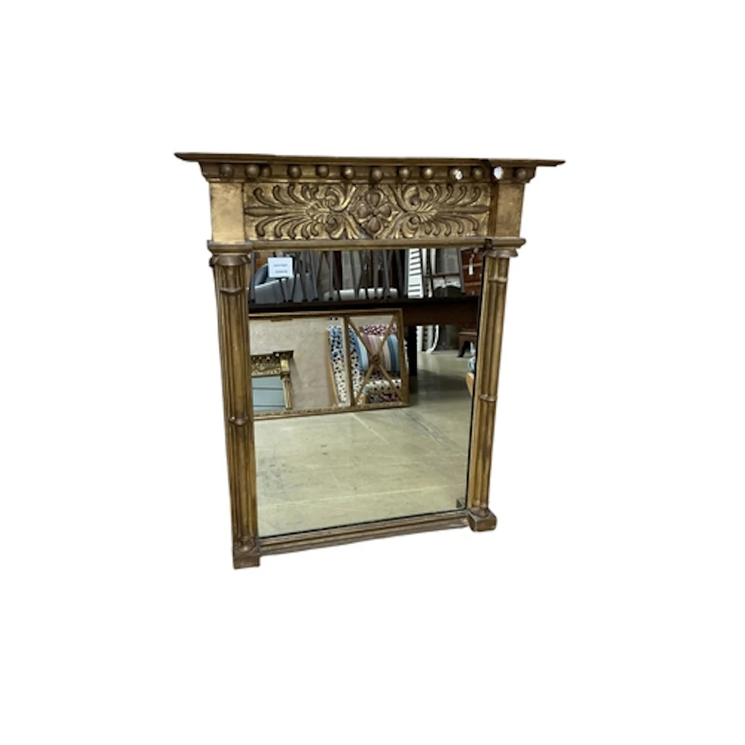 A Regency giltwood and composition pier glass, width 65cm, h...