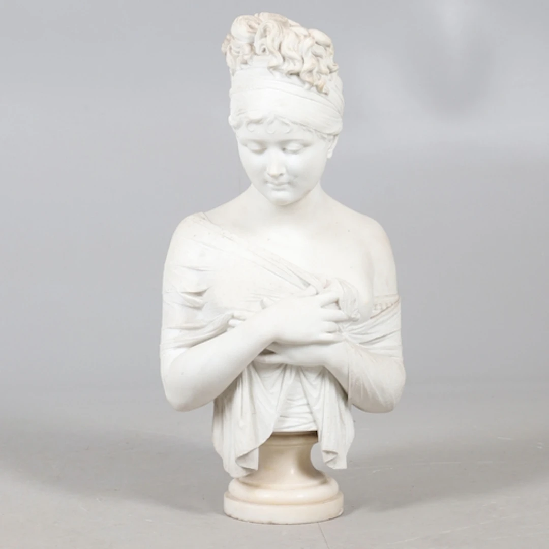 AFTER JOSEPH CHINARD (1756-1813), A SCULPTED MARBLE BUST OF ...