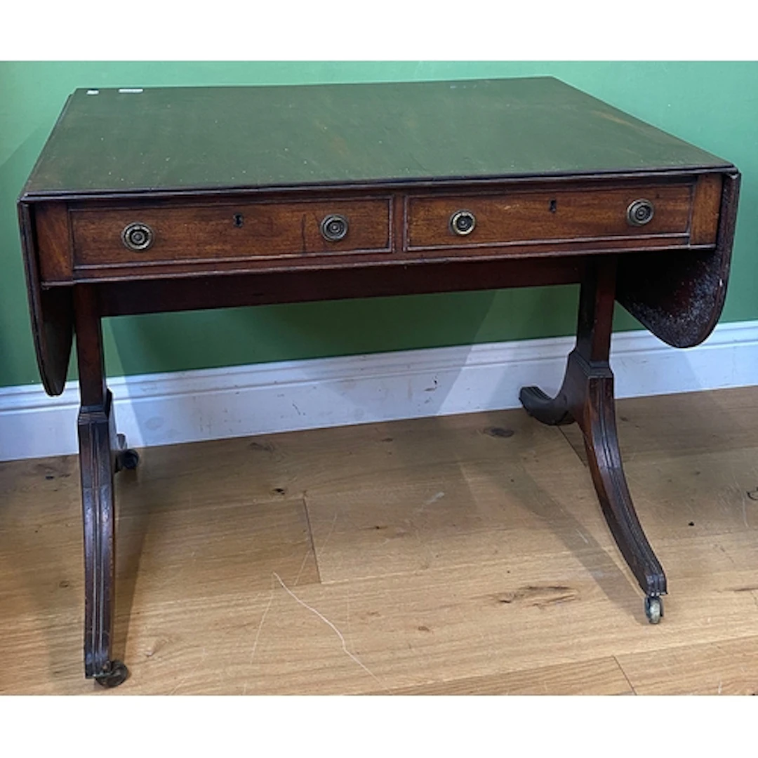 A George III mahogany sofa table, 90x66x71cmH