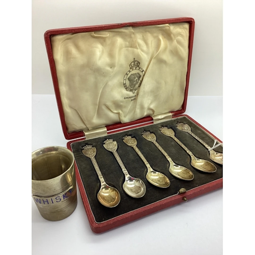 A Set of Six 1930's Plated Royal Commemorative Teaspoons, 19...