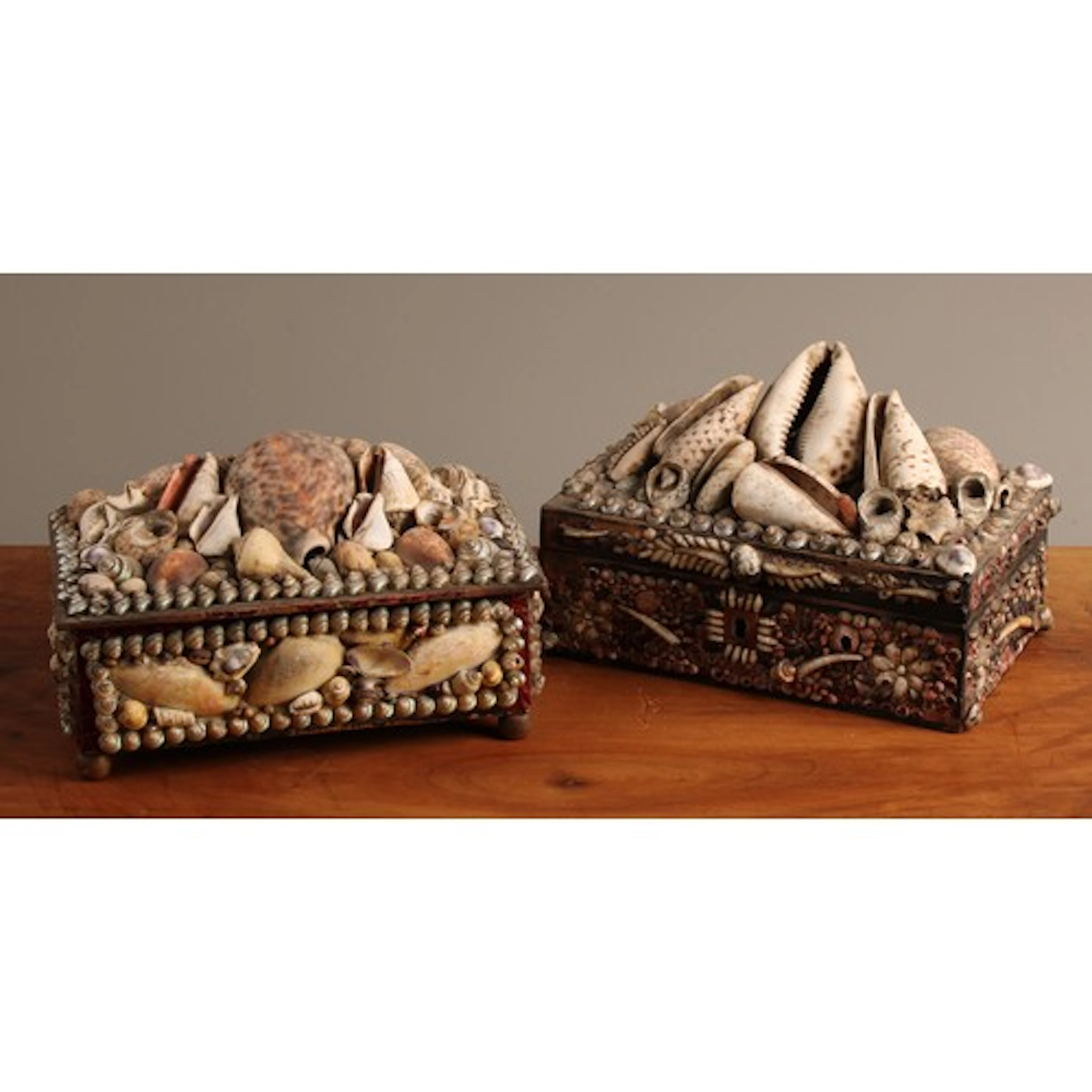 Folk Art & Nautical Souvenir - an early 20th century shell-e...