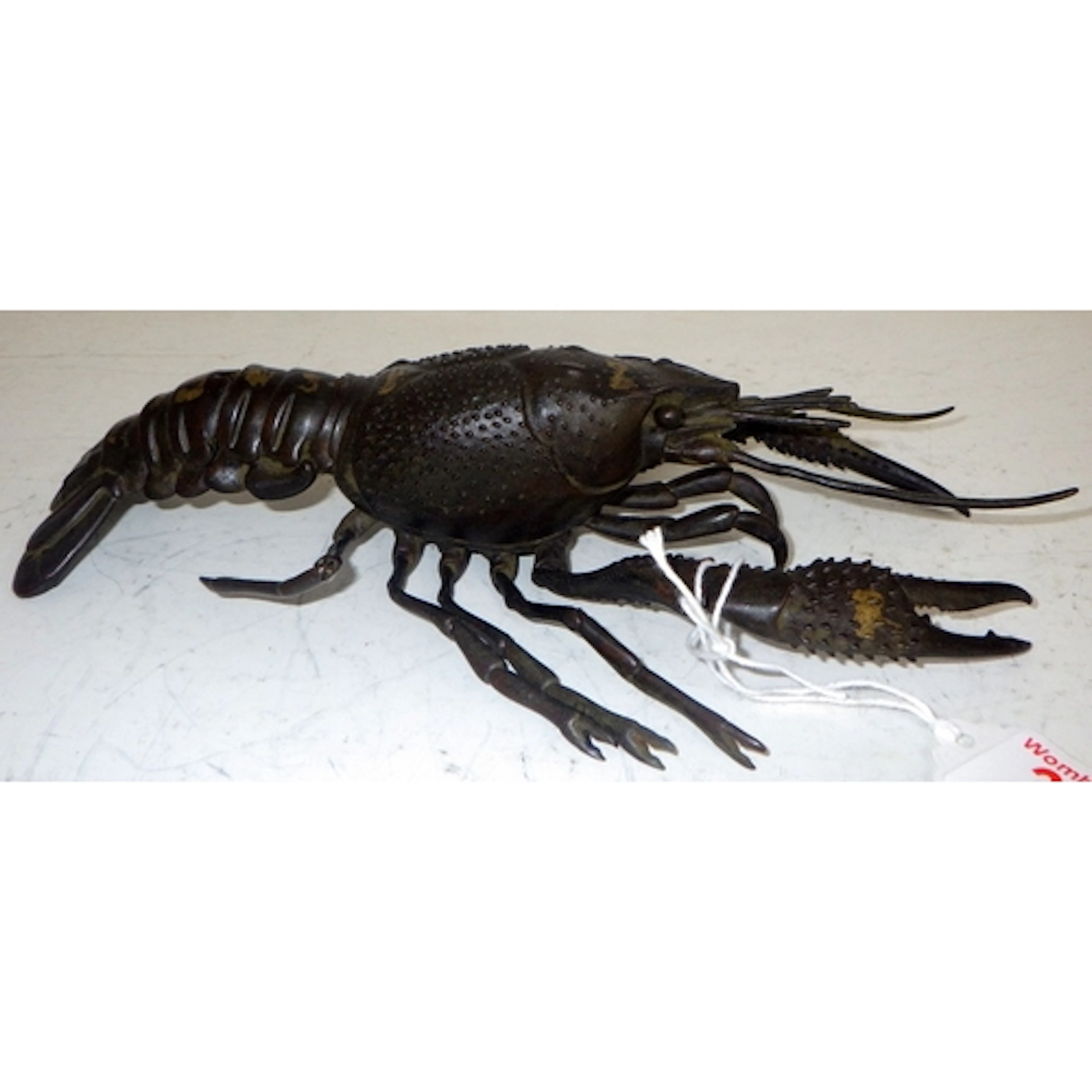 An Oriental bronze articulated lobster, 26cm long