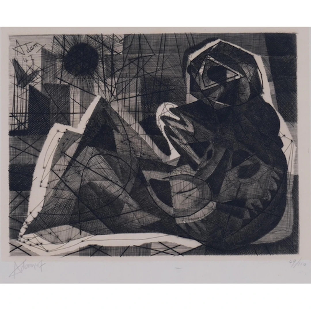 Henri Georges Adam, la Danae, etching, 1947, signed in penci...
