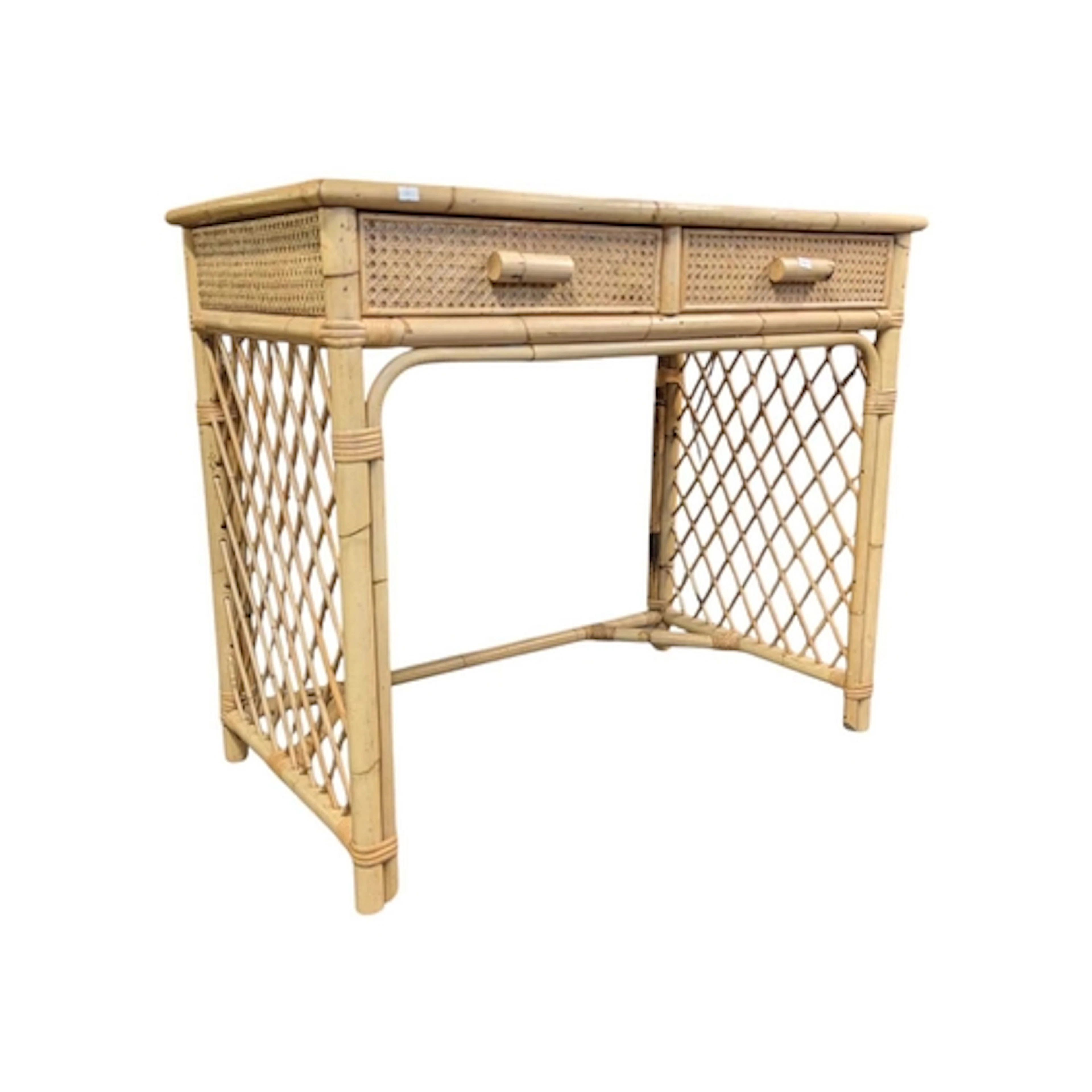 An Italian style bamboo and rattan writing desk / table. The...