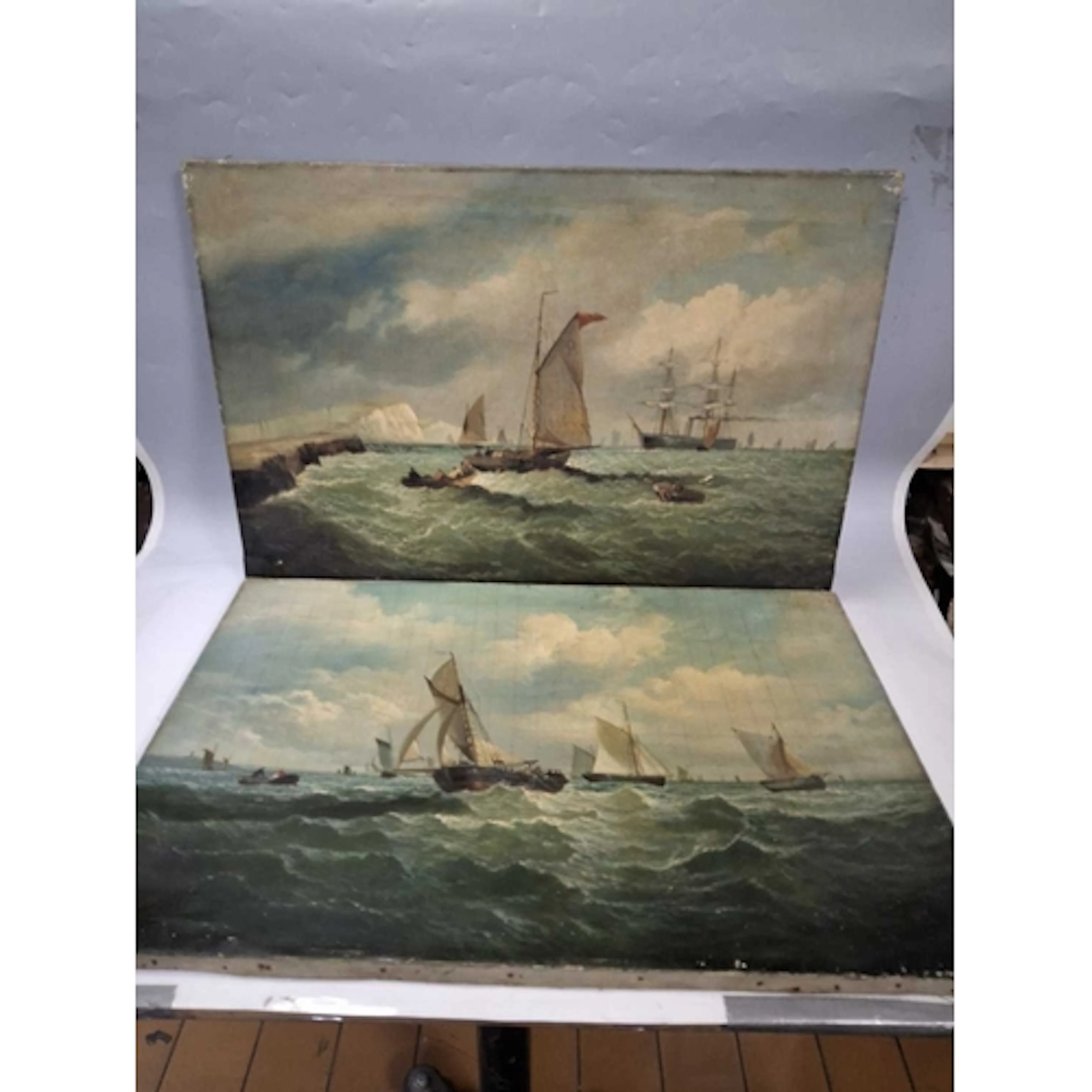 TWO VICTORIAN COASTAL OIL PAINTINGS SIGNED W. B. WEBB (POSSI...