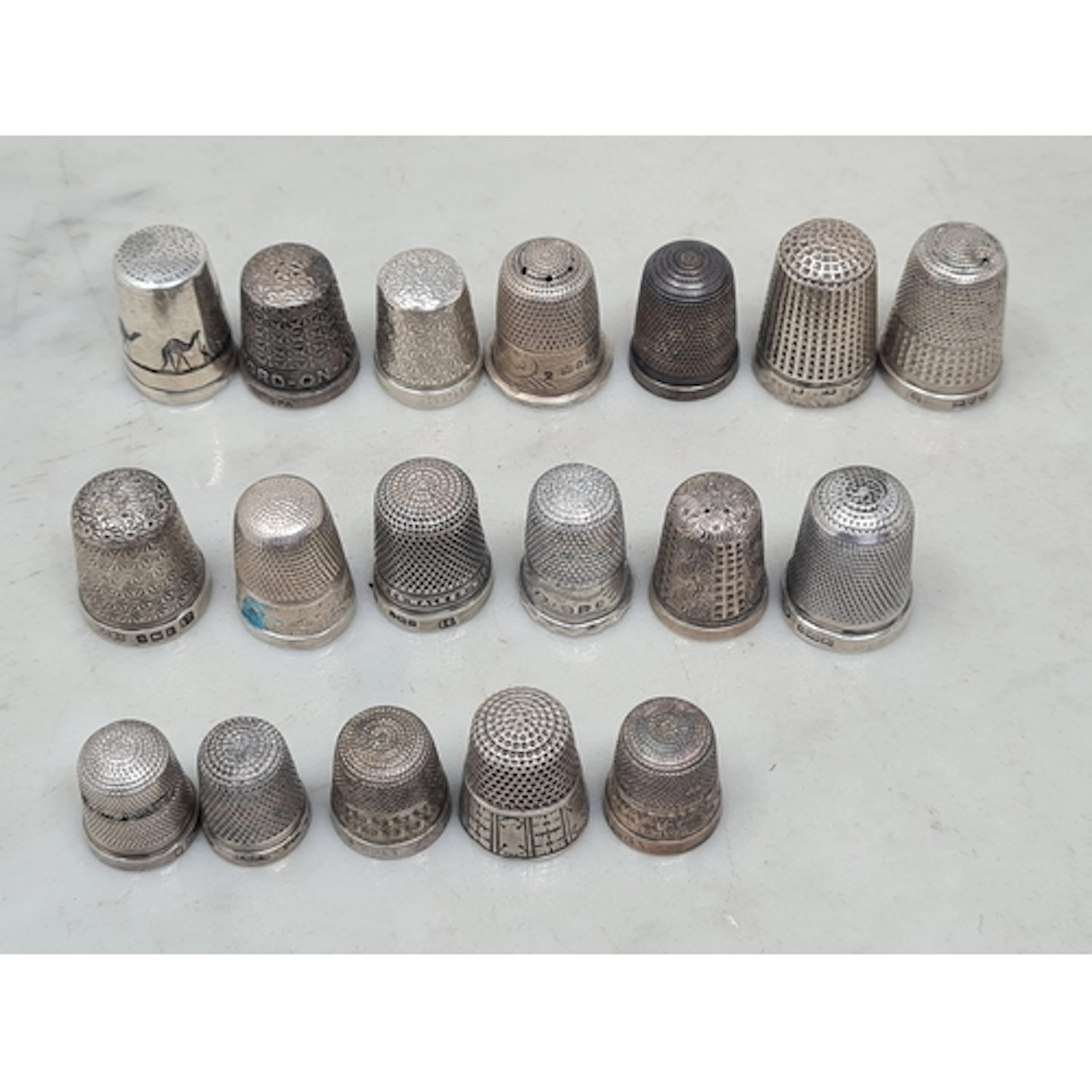 A silver Thimble "Stratford on Avon", and seventeen other Th...