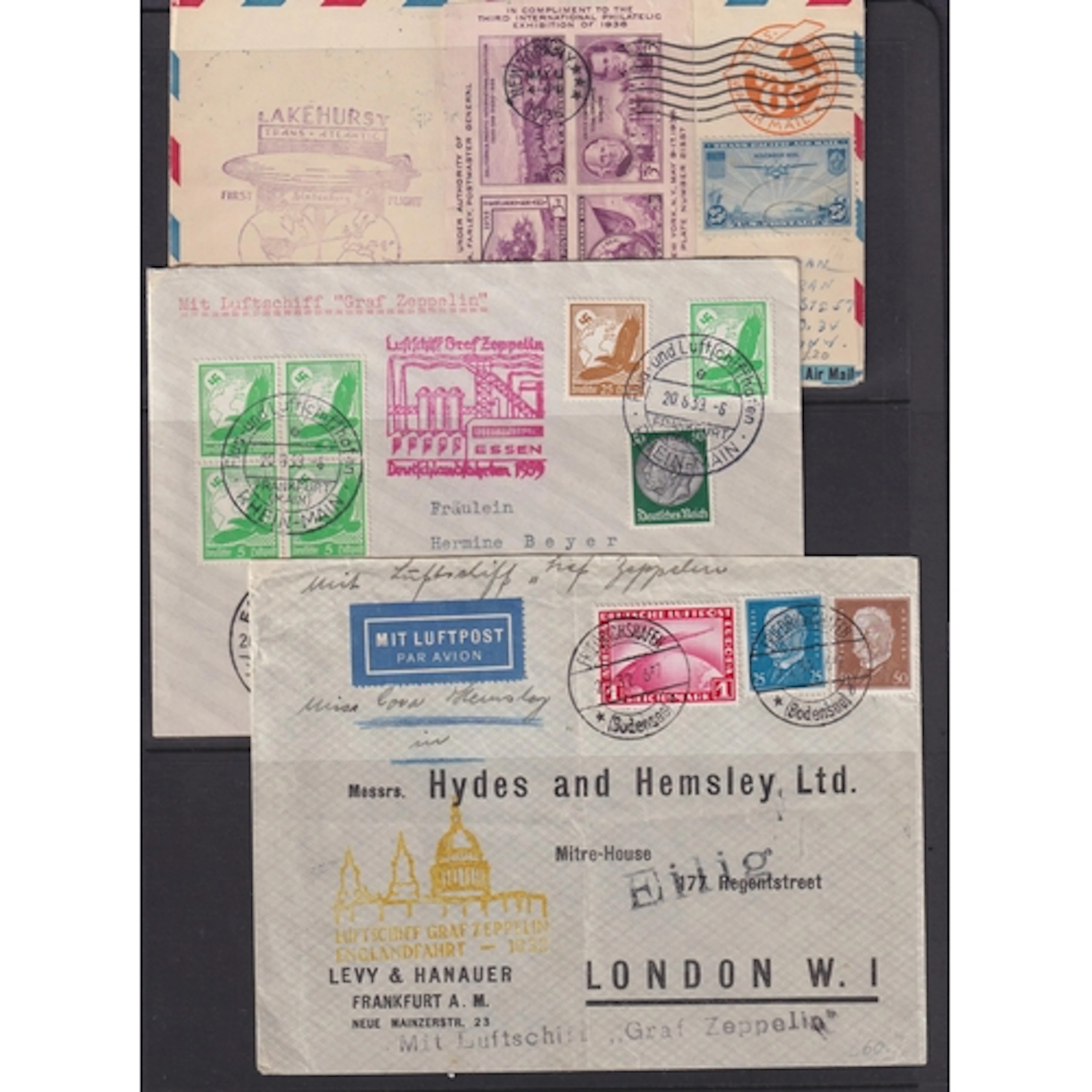 Group of Zeppelin covers in packet with Germany 1932 1r plus...