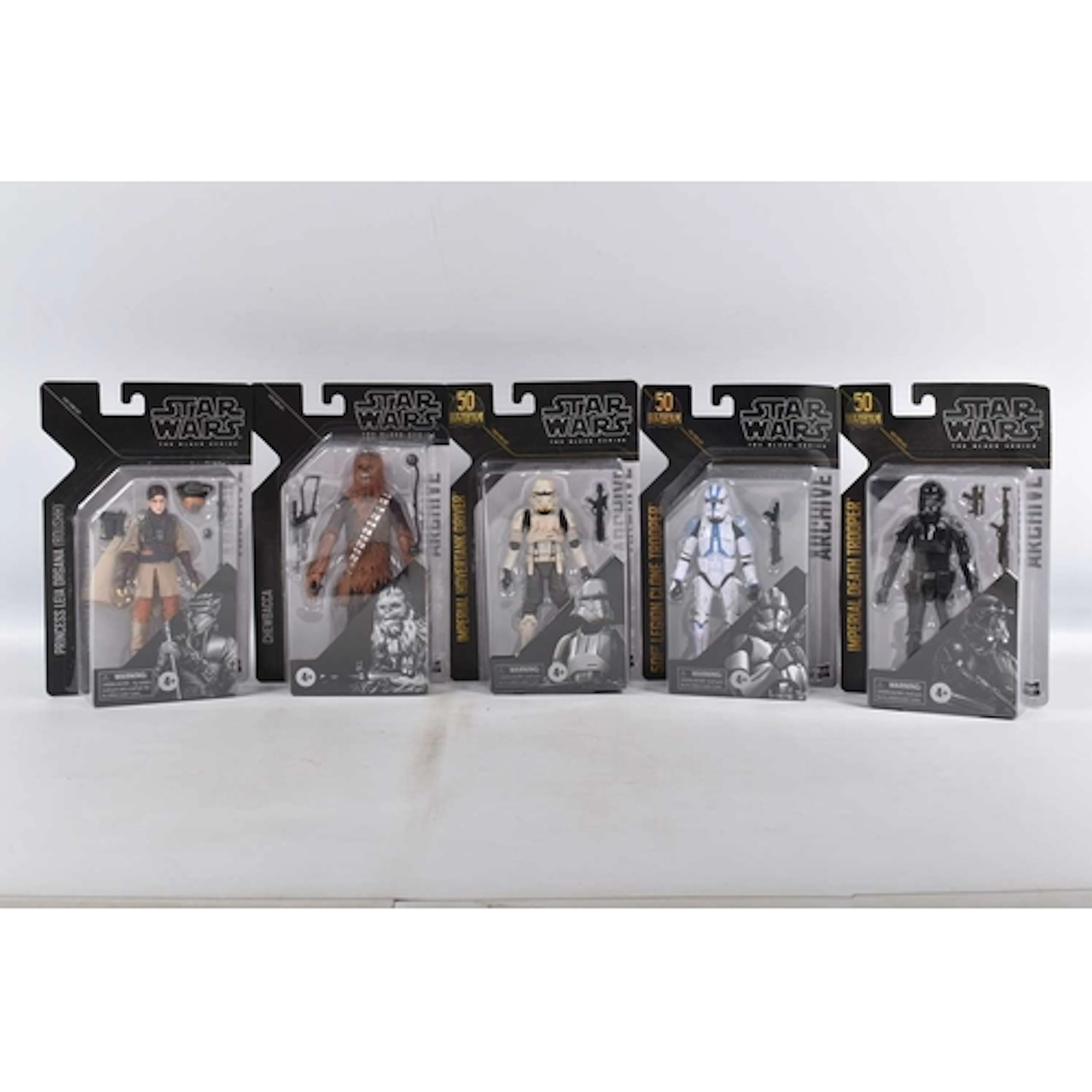 FIVE SEALED CARDED HASBRO STAR WARS ARCHIVE BLACK SERIES 6 I...