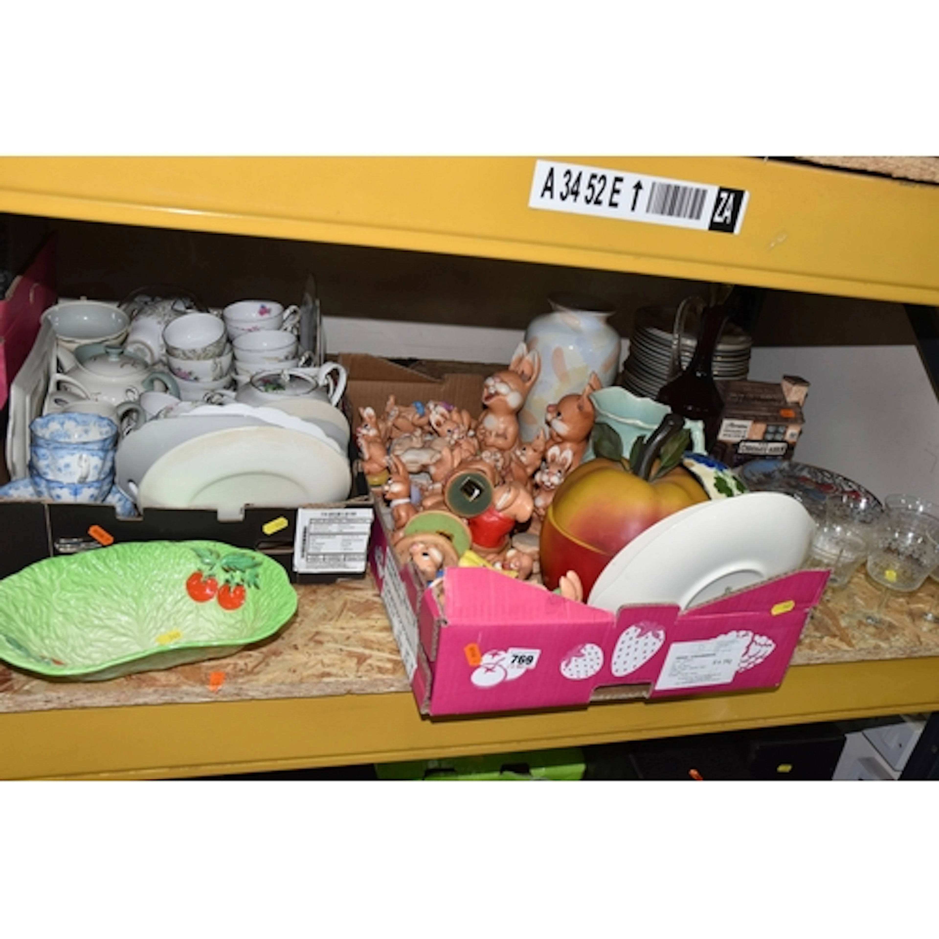 TWO BOXES AND LOOSE OF MAINLY HOUSEHOLD AND DECORATIVE CERAM...