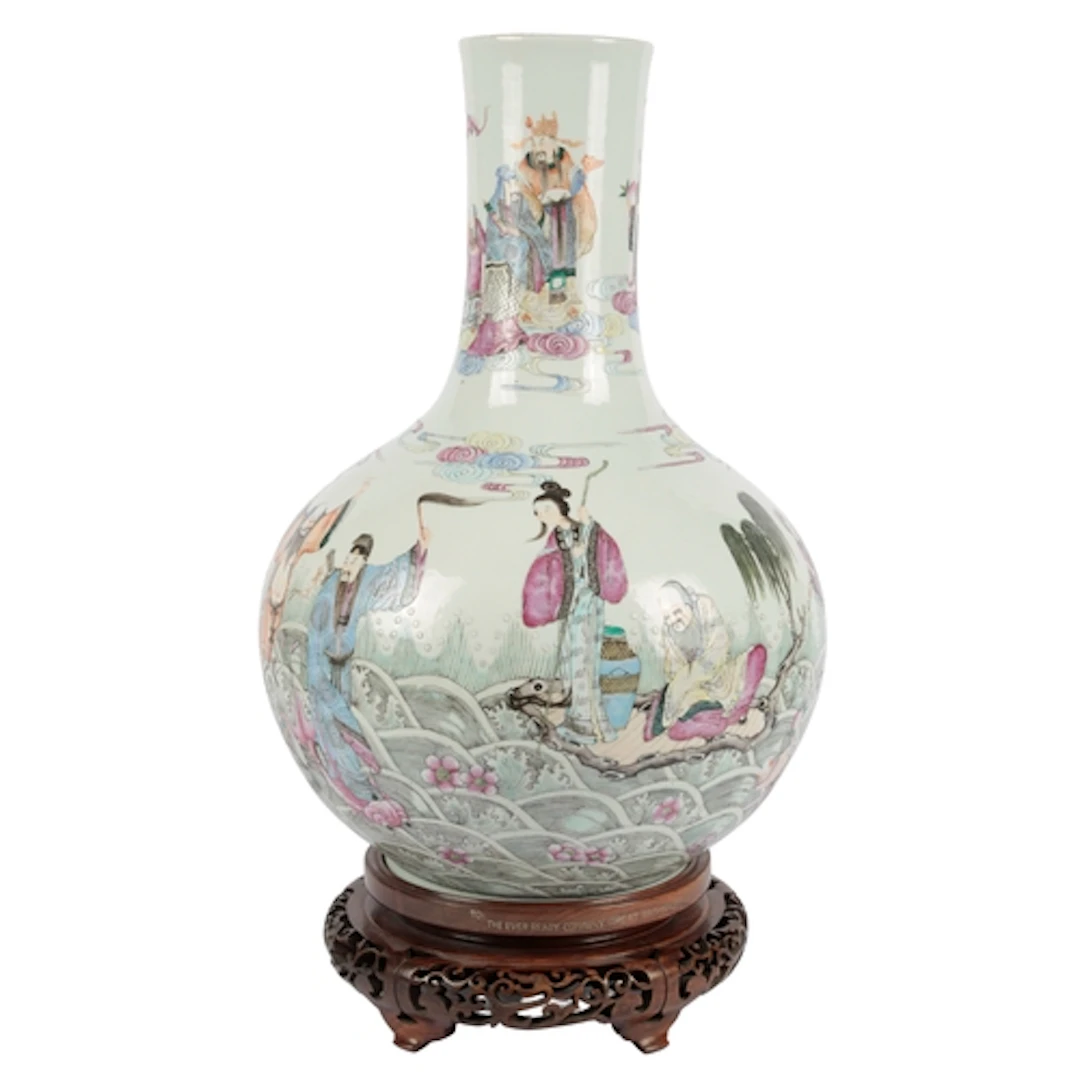 An impressive Chinese enamelled porcelain 'immortals' vase, ...