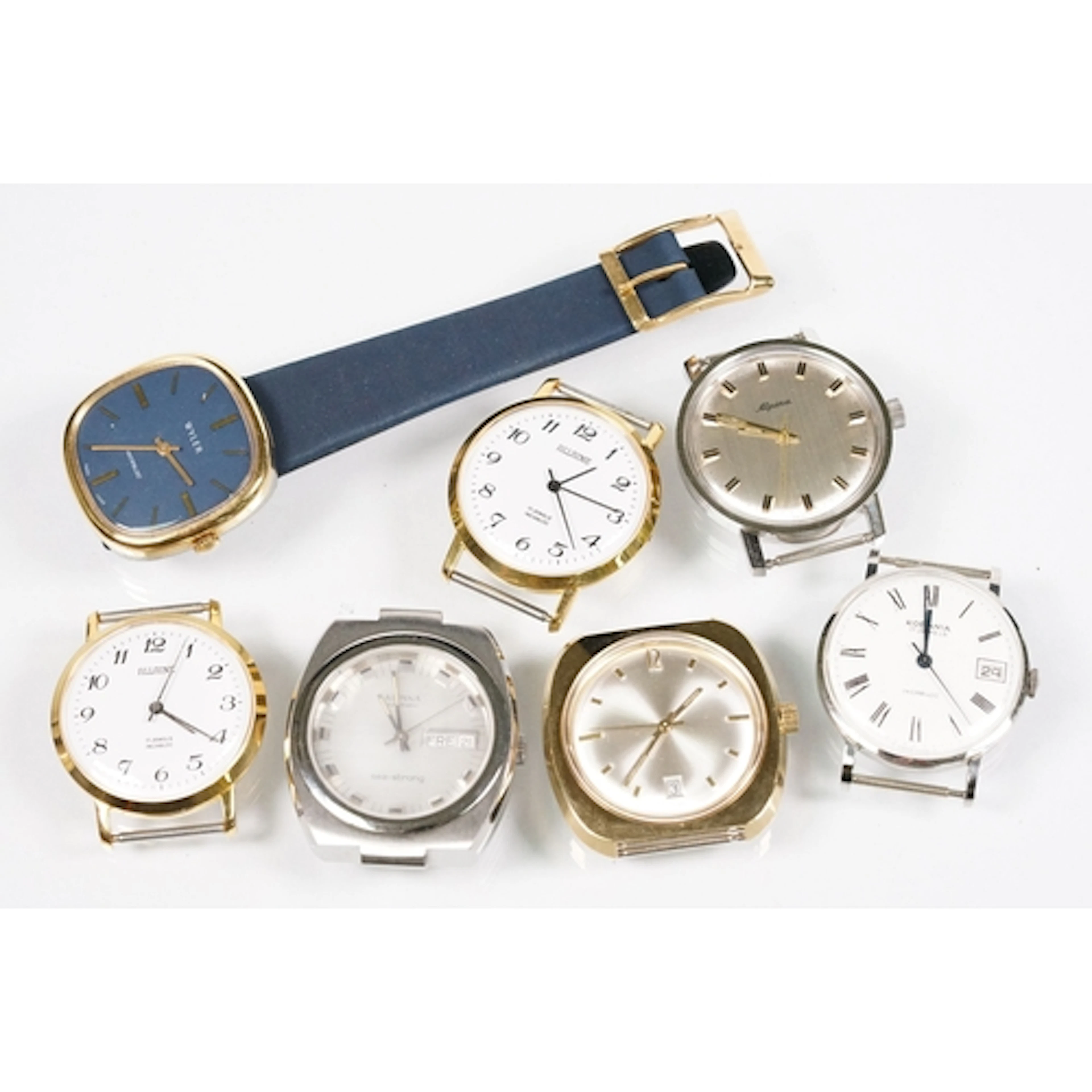 A collection of seven vintage gents swiss made watches to in...