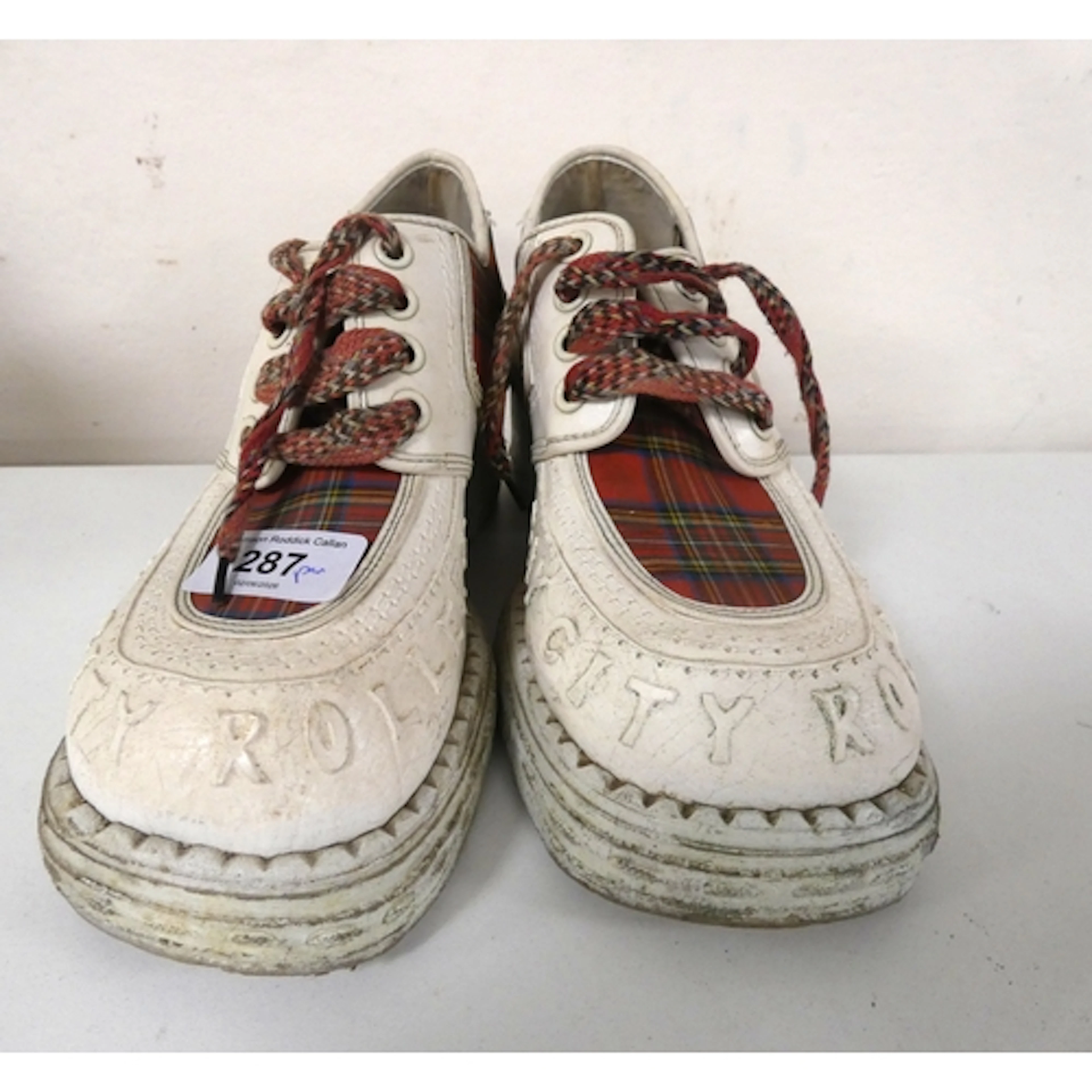 Pair of 1970s Bay City Rollers fashion platform shoes.