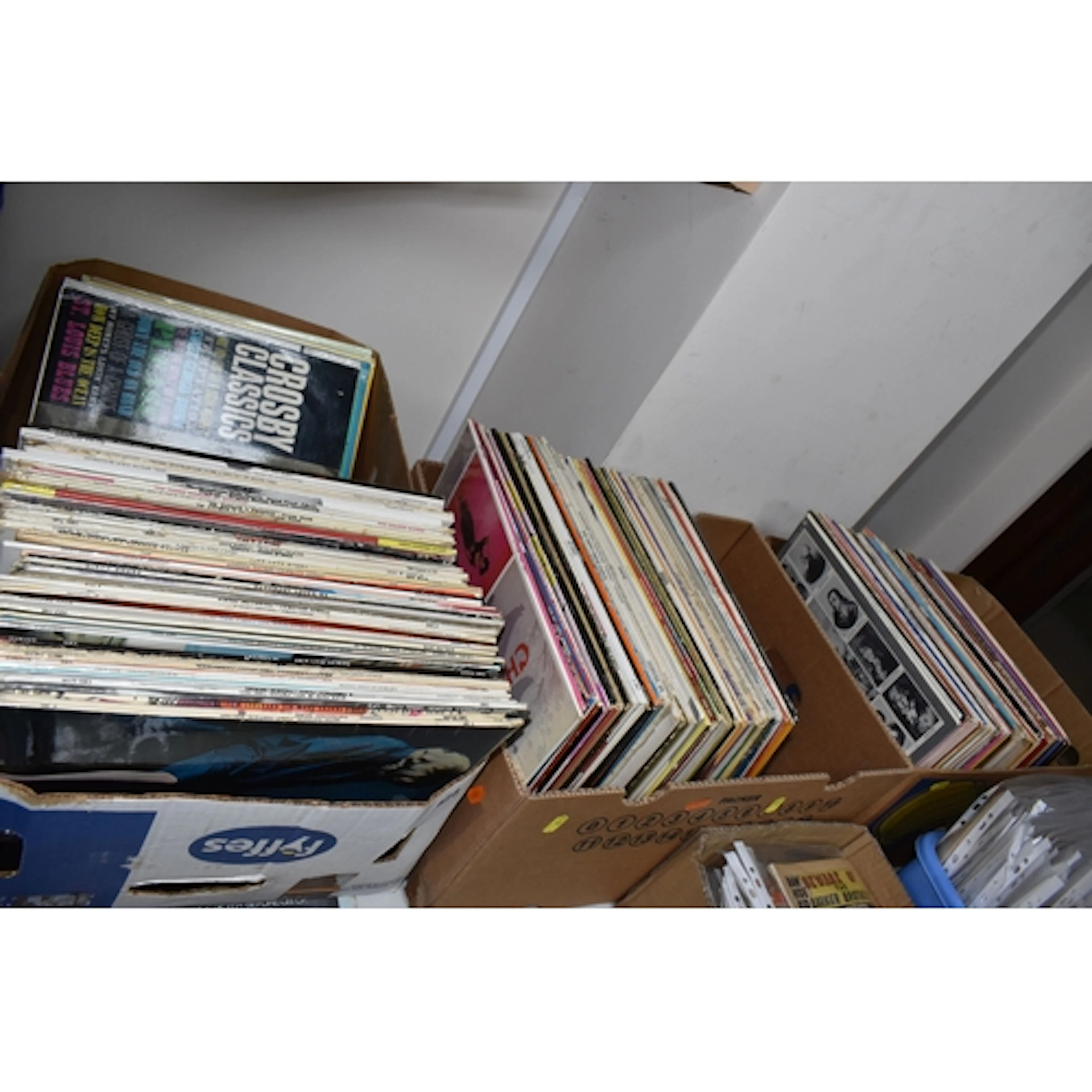 THREE BOXES OF RECORDS, over two hundred LPs, to include mus...