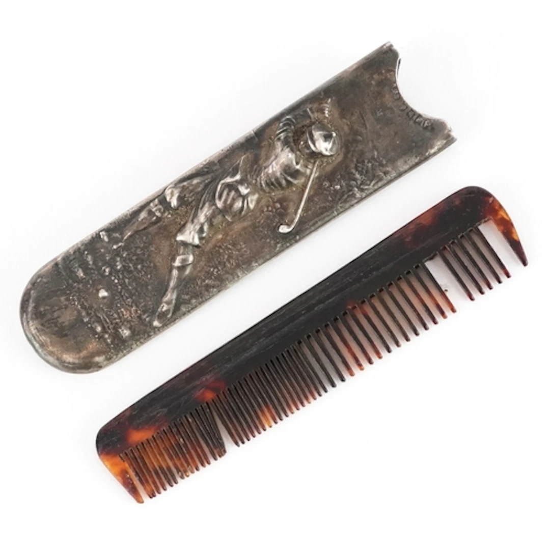 George Edward & Sons, Edwardian silver comb case embossed wi...