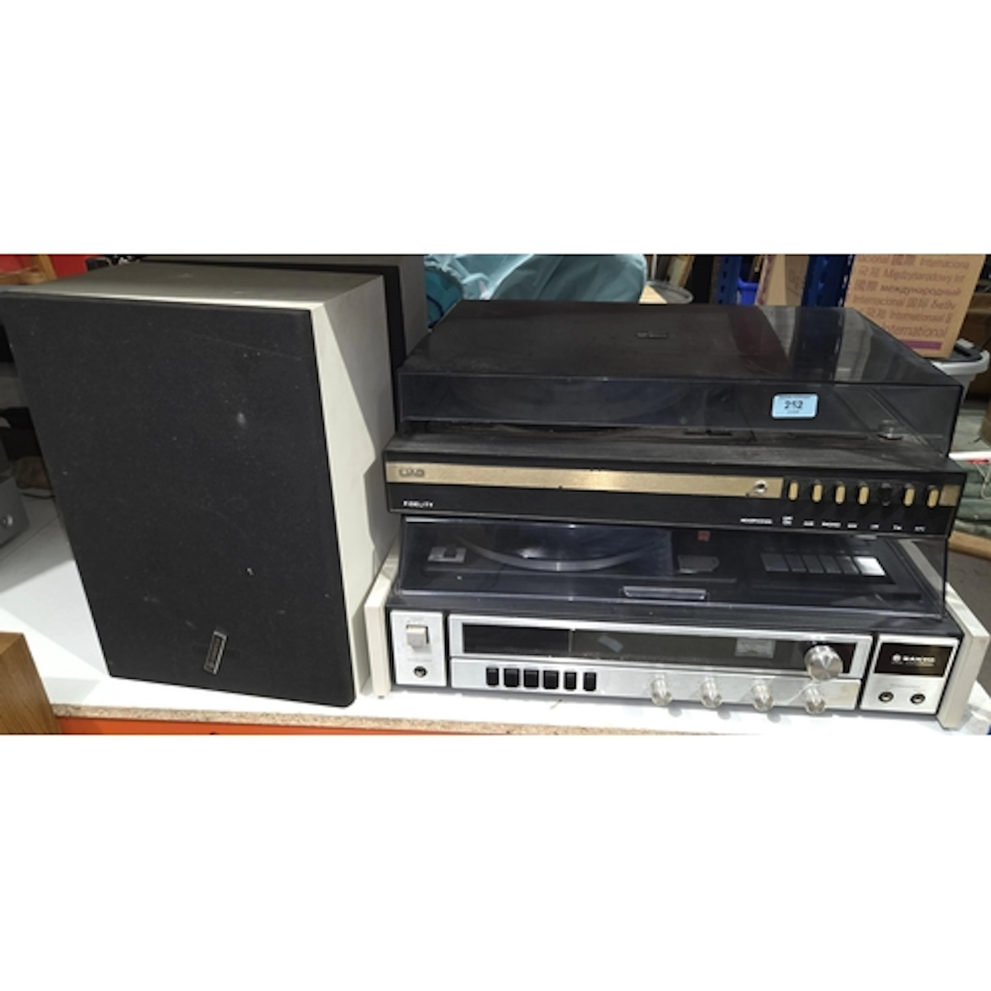 A vintage Sanyo record player, A vintage Fidelity UA9 and a ...