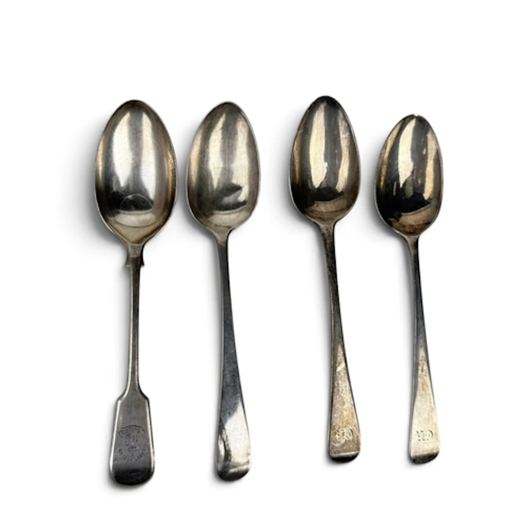 FOUR SILVER TABLESPOONS Weight: 156gms