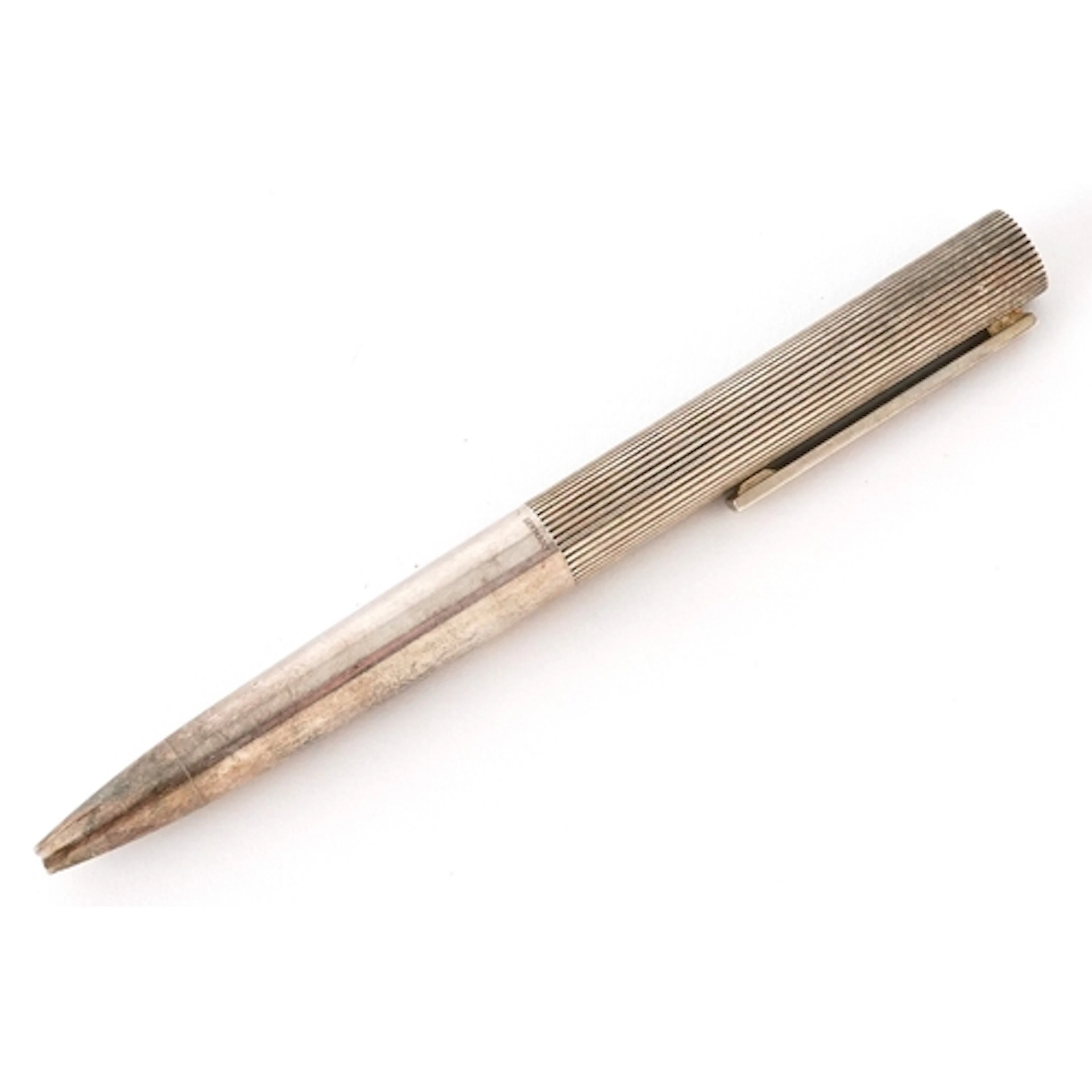 Tiffany & Co., silver cased ballpoint pen, 14cm in length, 3...