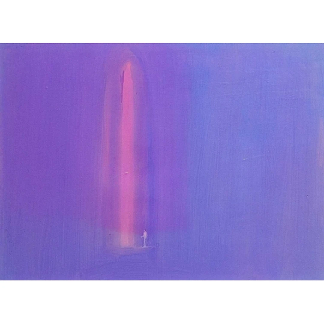 § John MILLER (1931-2002) Mauve Interior Gouache, stamp sig...