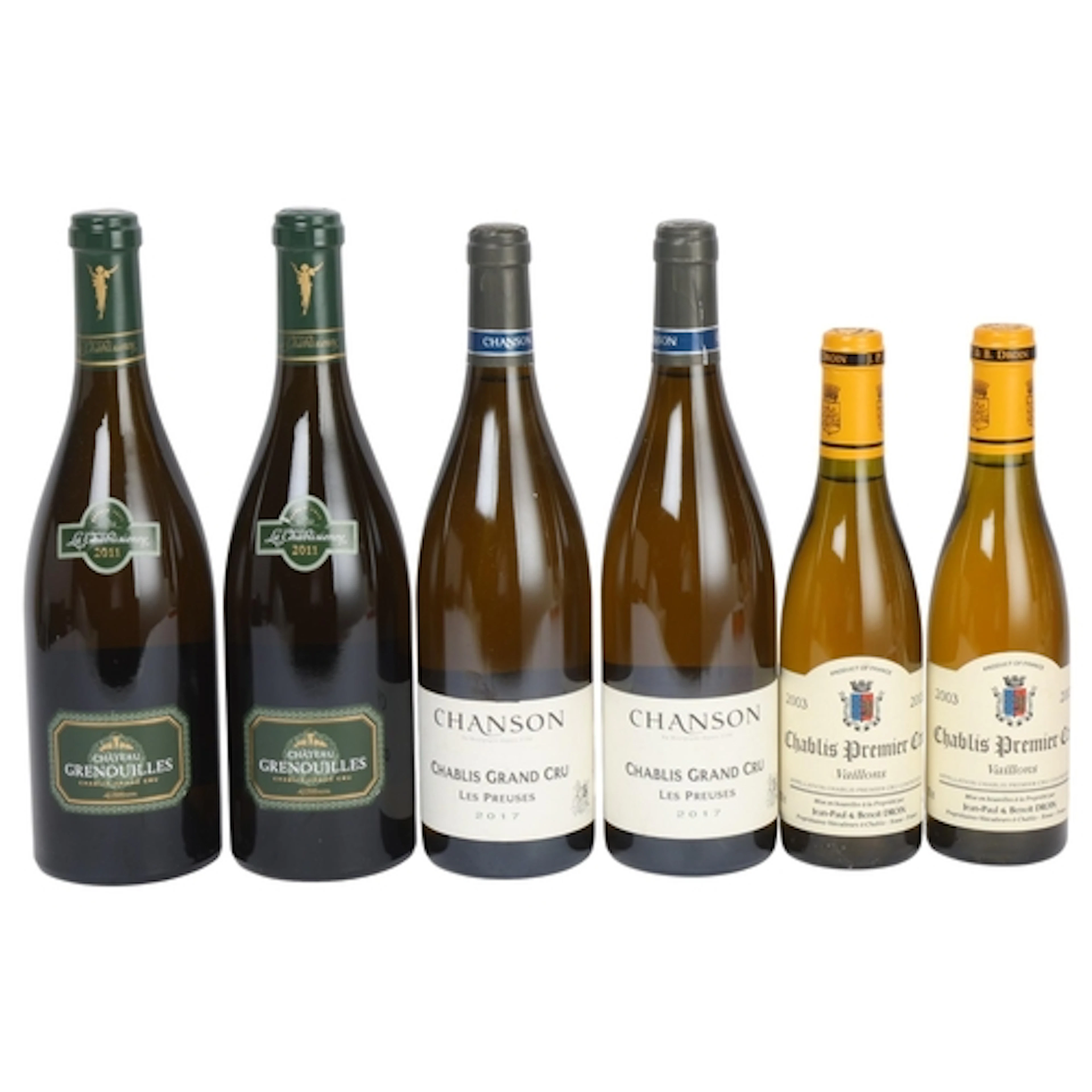 6 bottles of Chablis, including 2011 La Chablisienne Châtea...