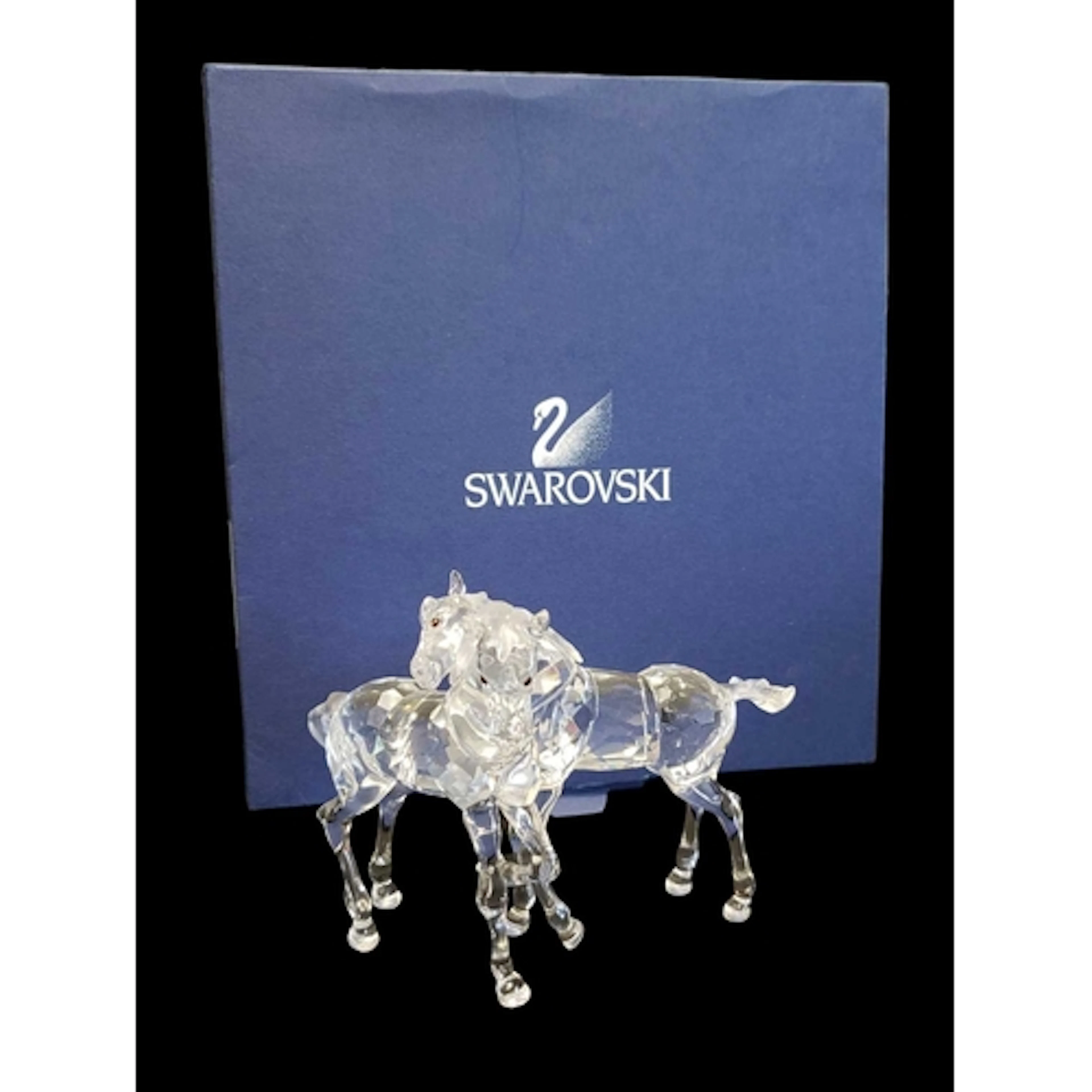 Swarovski - 21st century crystal glass Two Foals figure mode...